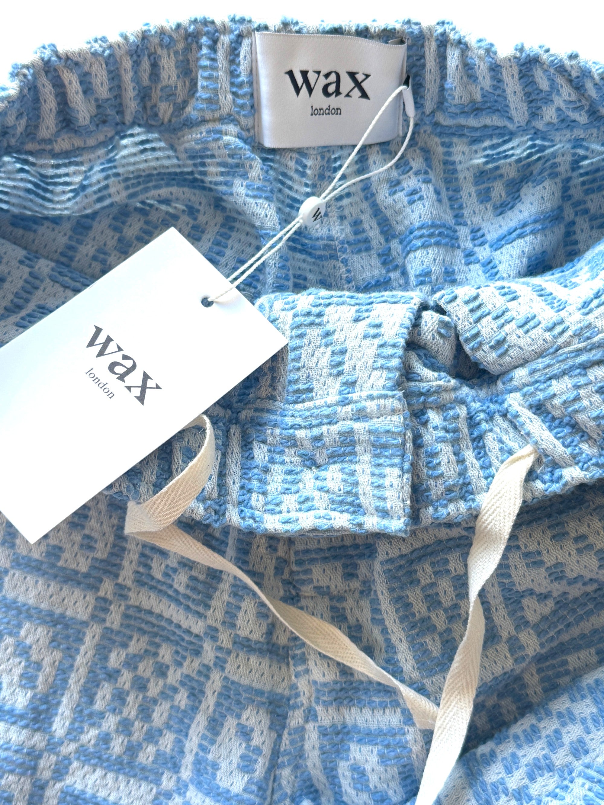 Wax London Blue Geo Dobby Kurt Shorts Size 32W
