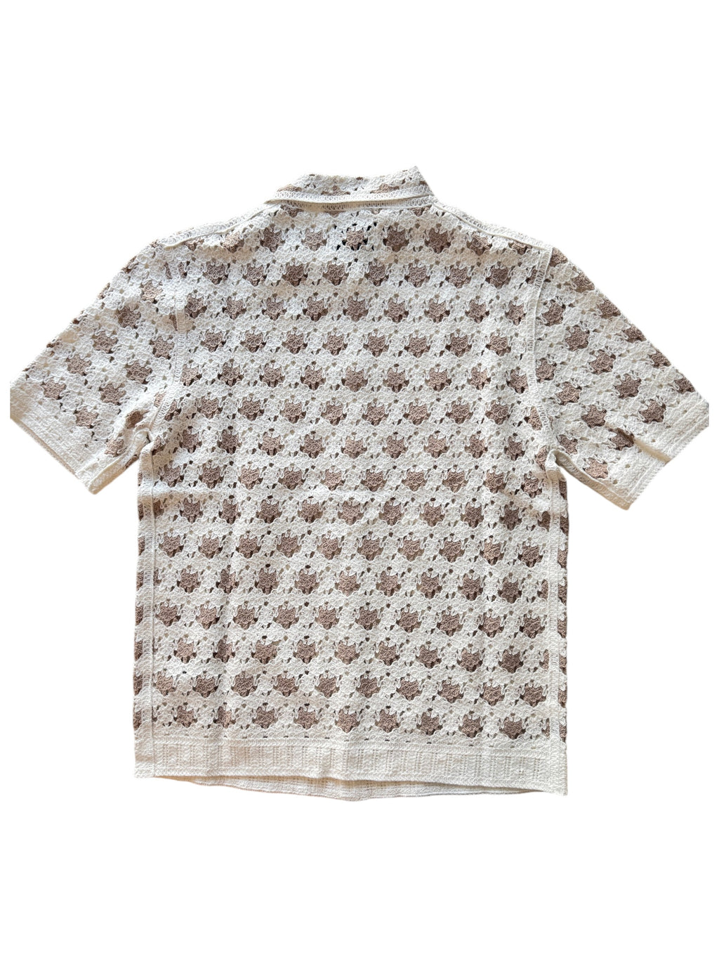 Wax London Porto Splash Crochet Shirt Ecru Size M