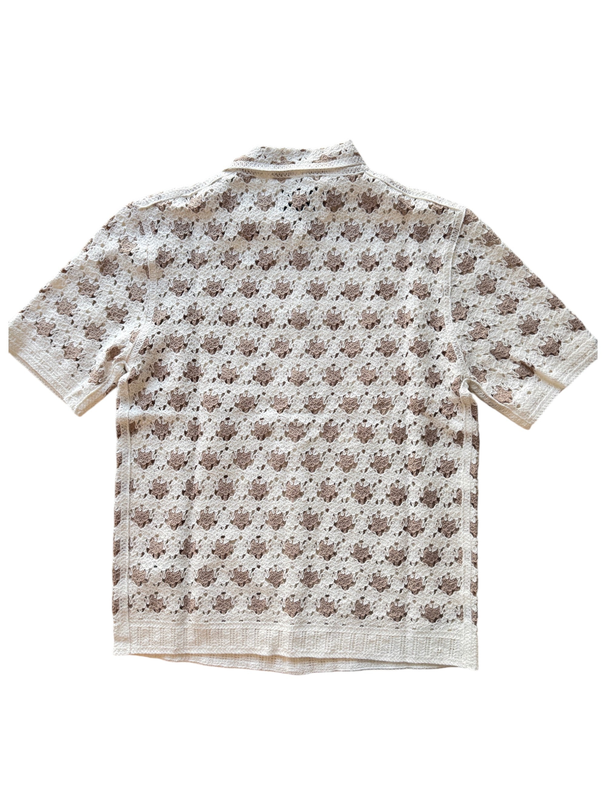 Wax London Porto Splash Crochet Shirt Ecru Size M