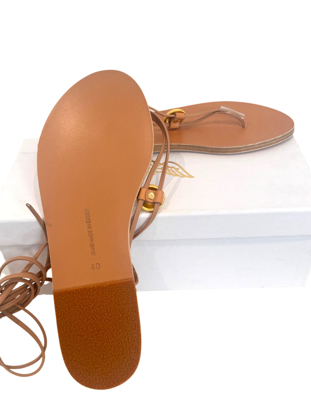 Ancient Greek Sandals Persephone Embellished Sandals Size 7 UK