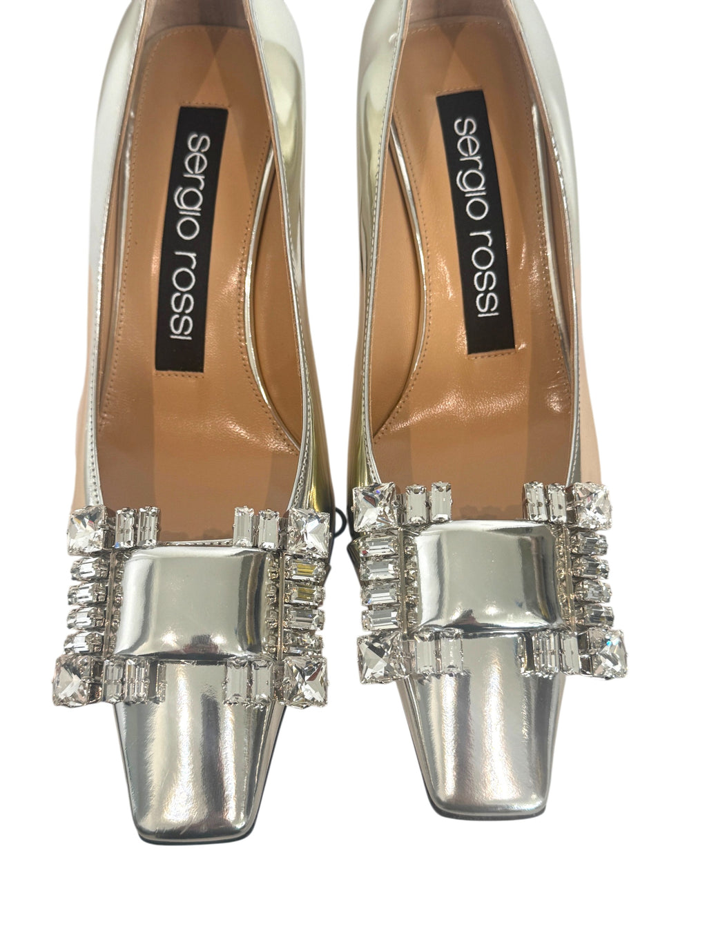 Sergio Rossi SR Twenty Pump in Metallic Silver Size 3 UK