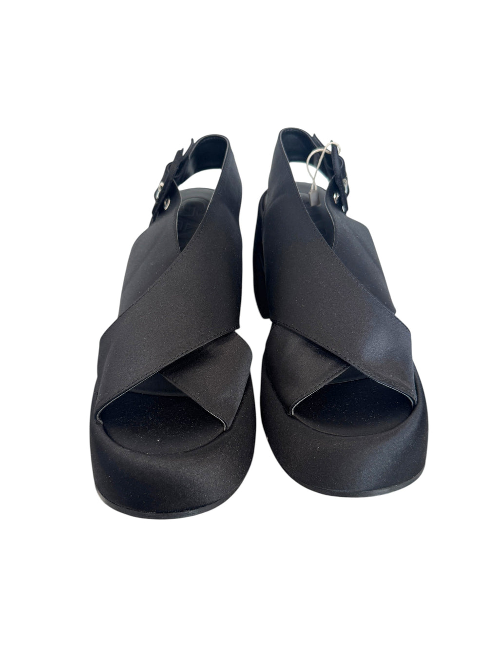 Ganni Satin Platform Slingback Sandals Size 5 UK