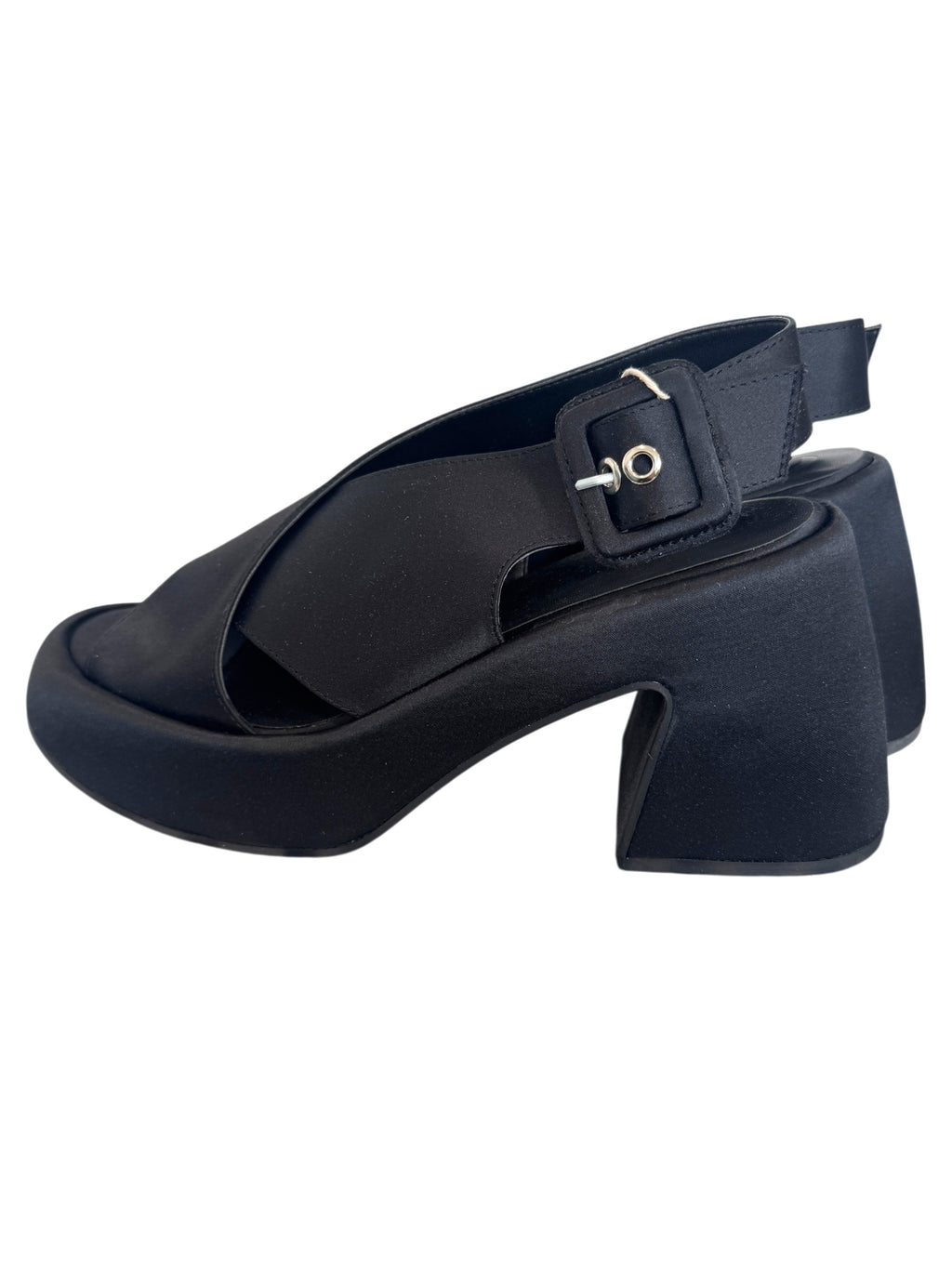Ganni Satin Platform Slingback Sandals Size 5 UK