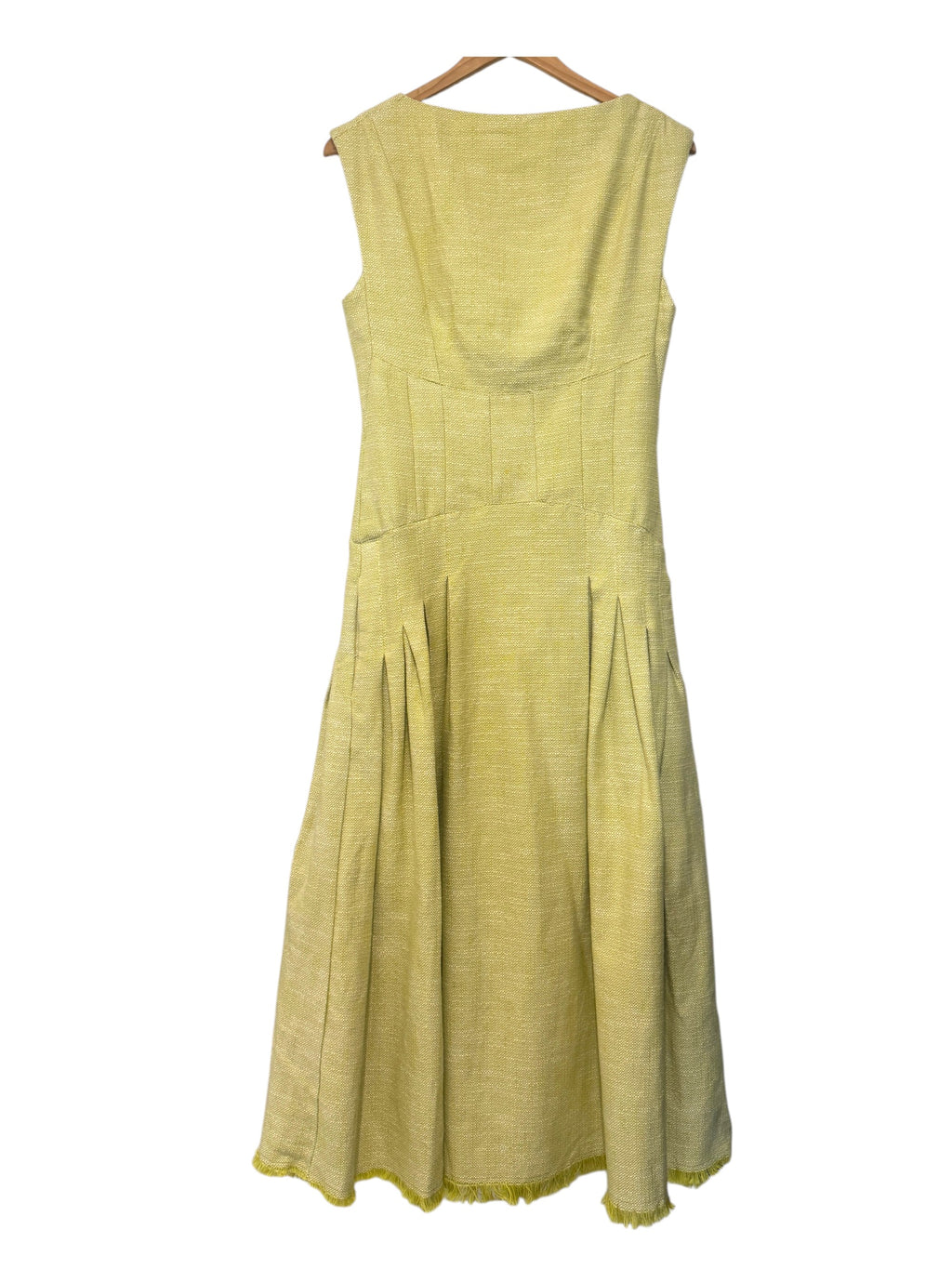 Karen Millen Spring Tweed Tailored Sleeveless Full Skirted Midi Dress Size 8 UK