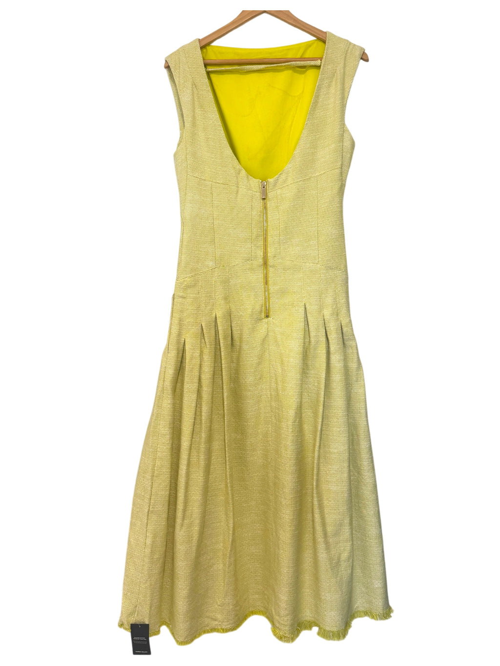 Karen Millen Spring Tweed Tailored Sleeveless Full Skirted Midi Dress Size 8 UK