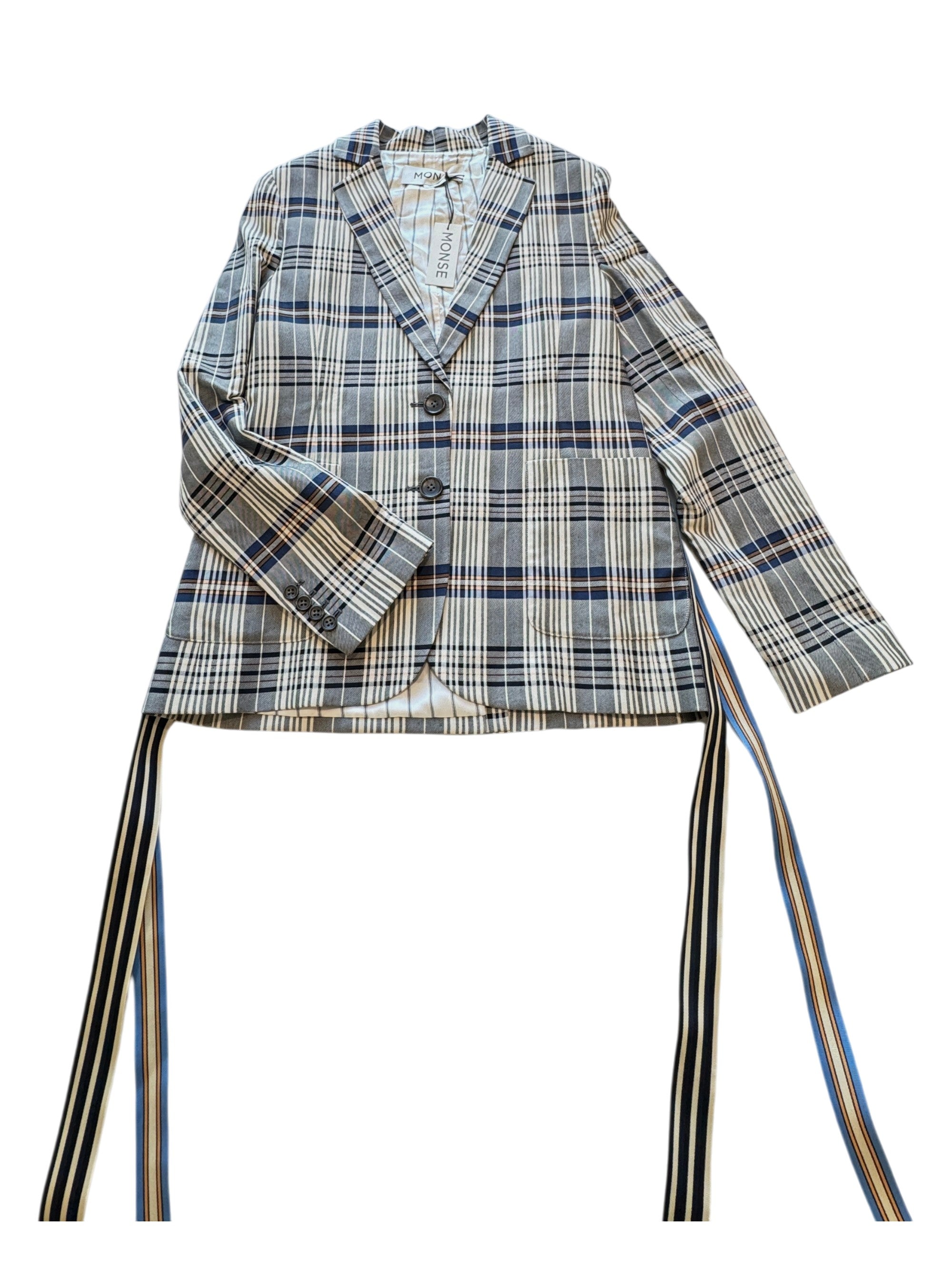 MONSE Tailored Plaid Oversize Fit Blazer Size 8 UK