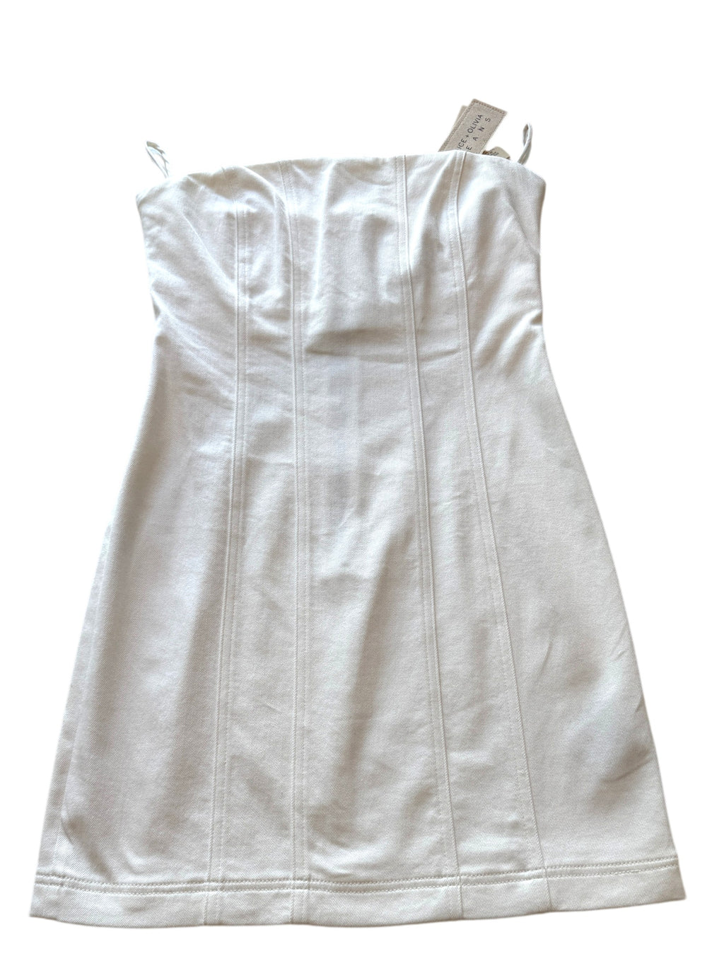 Alice + Olivia Palmer Off White Denim Mini Dress Size M