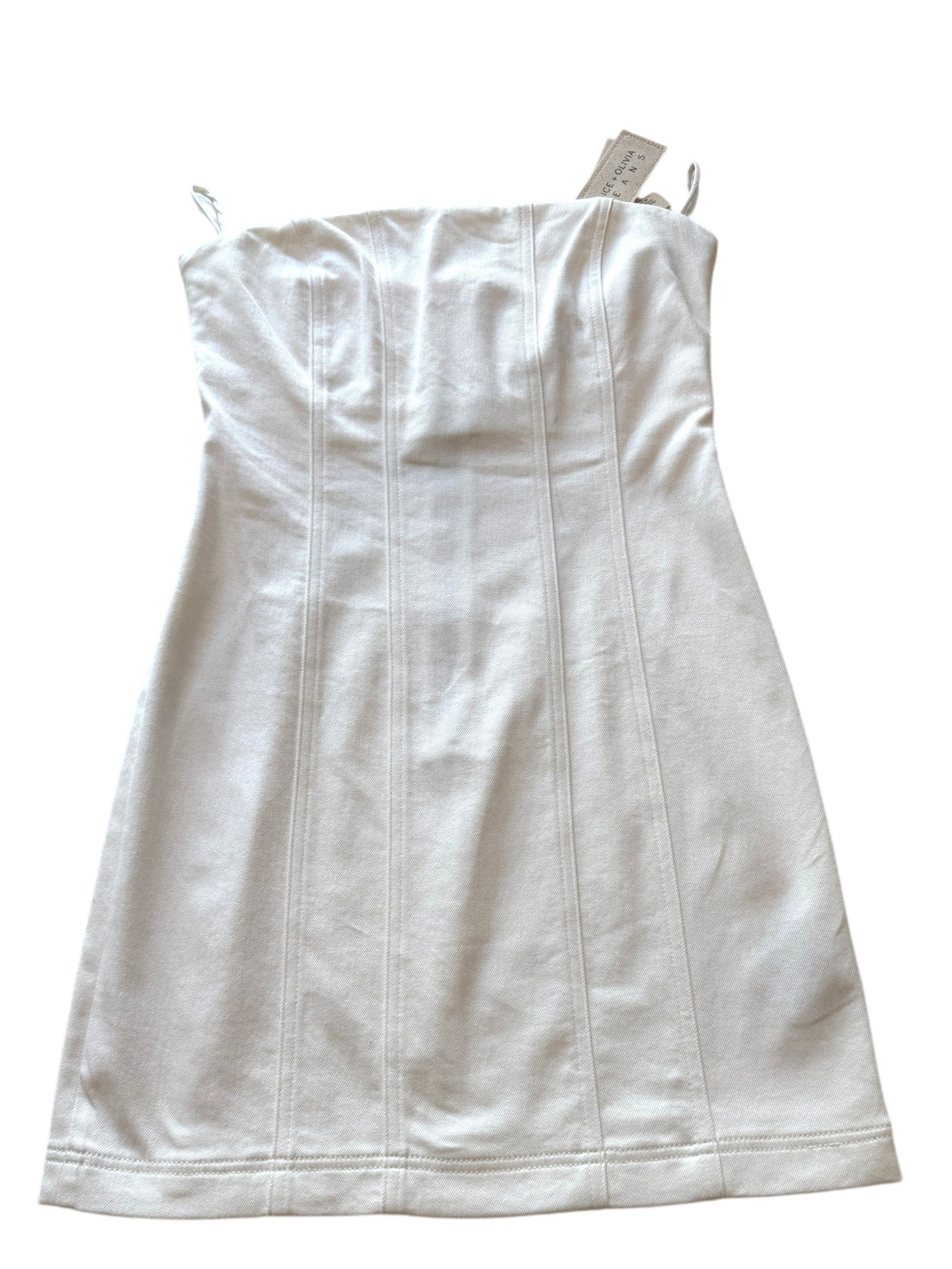 Alice + Olivia Palmer Off White Denim Mini Dress Size M