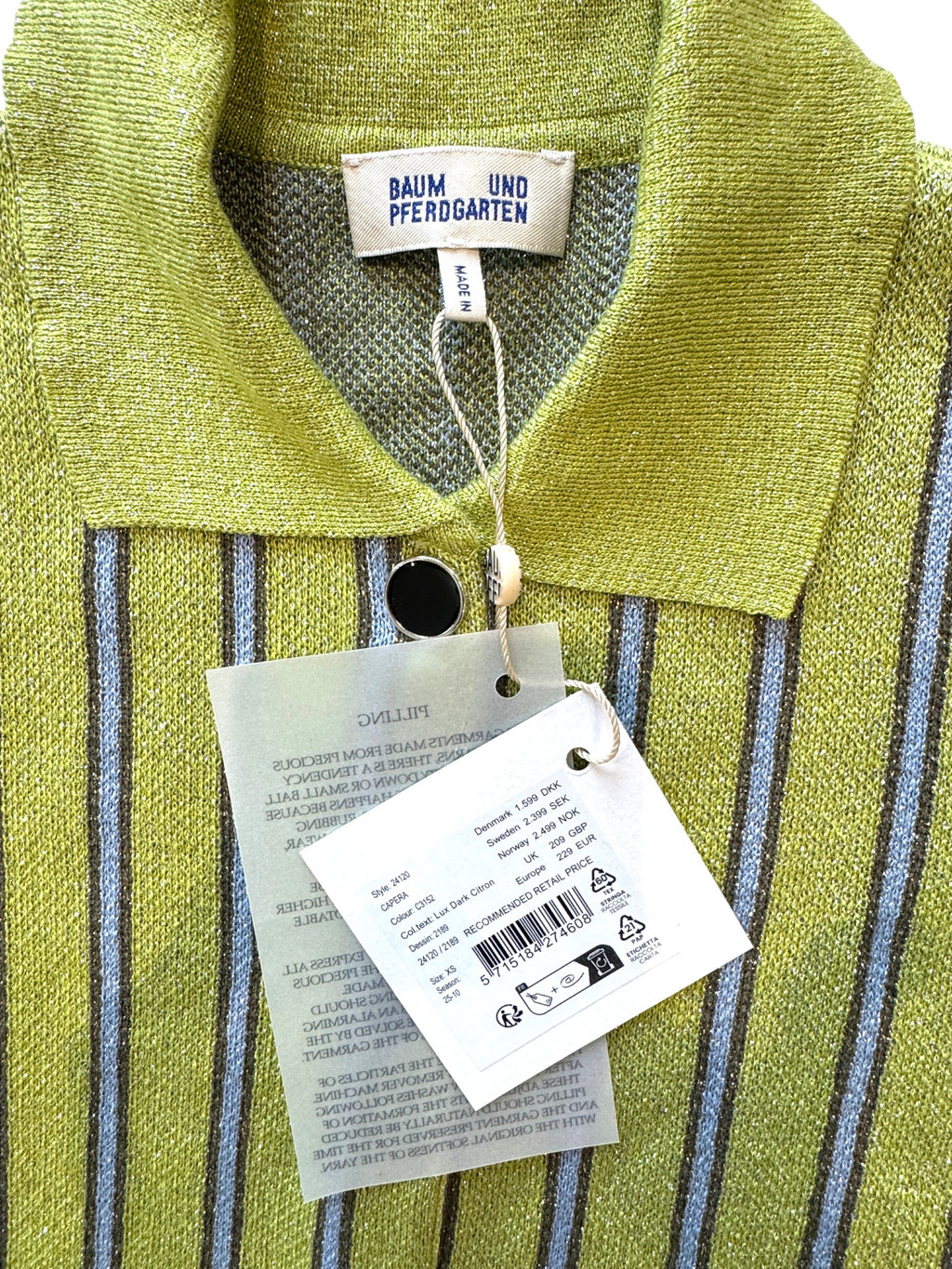 Baum Und Pferdgarten Capera Cardigan Dark Citron Size XS