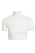 AlexanderWang.T Cropped Stretch Knit Turtle Neck Top Size M