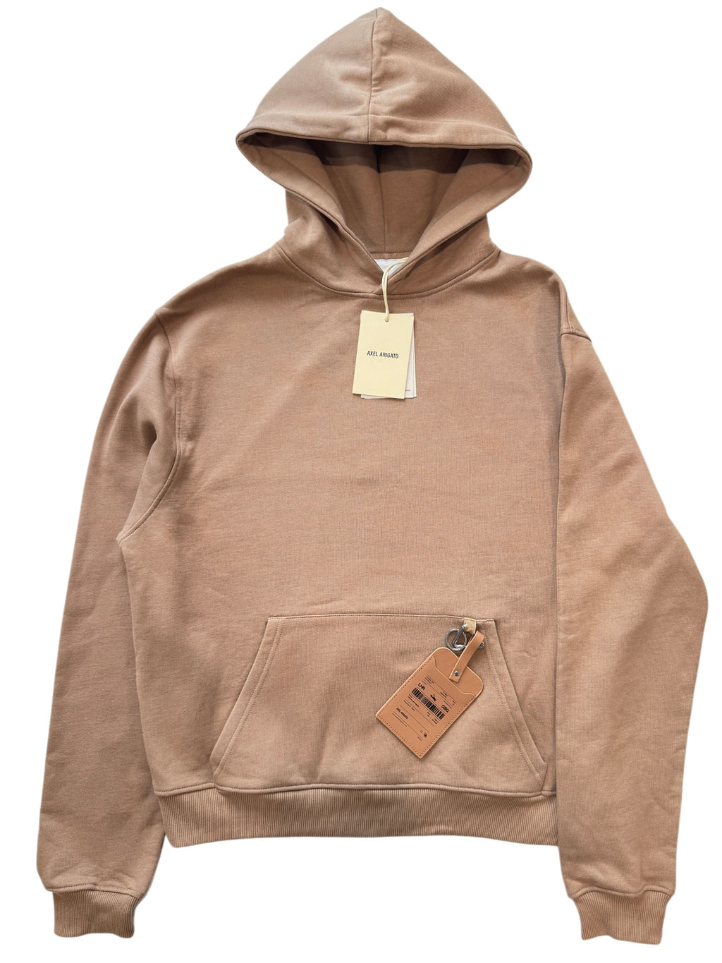 Axel Arigato Cotton Jersey Tag Hoodie Camel Beige Size S
