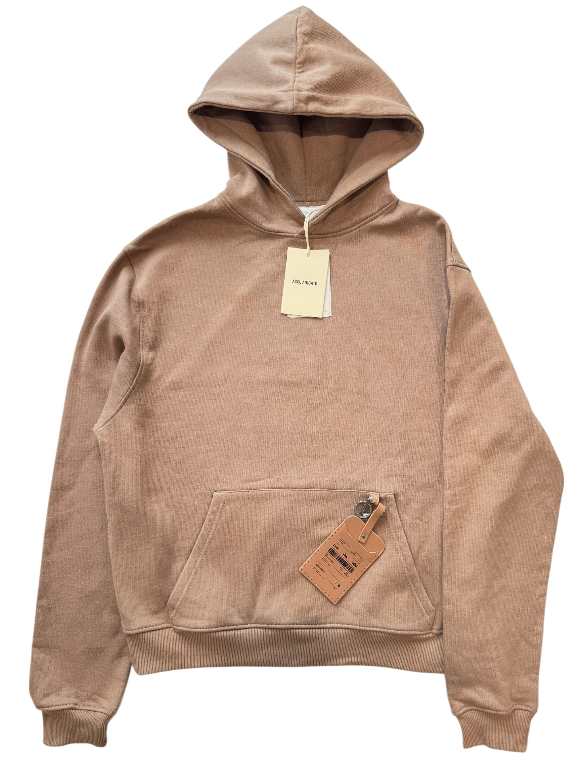 Axel Arigato Cotton Jersey Tag Hoodie Camel Beige Size S