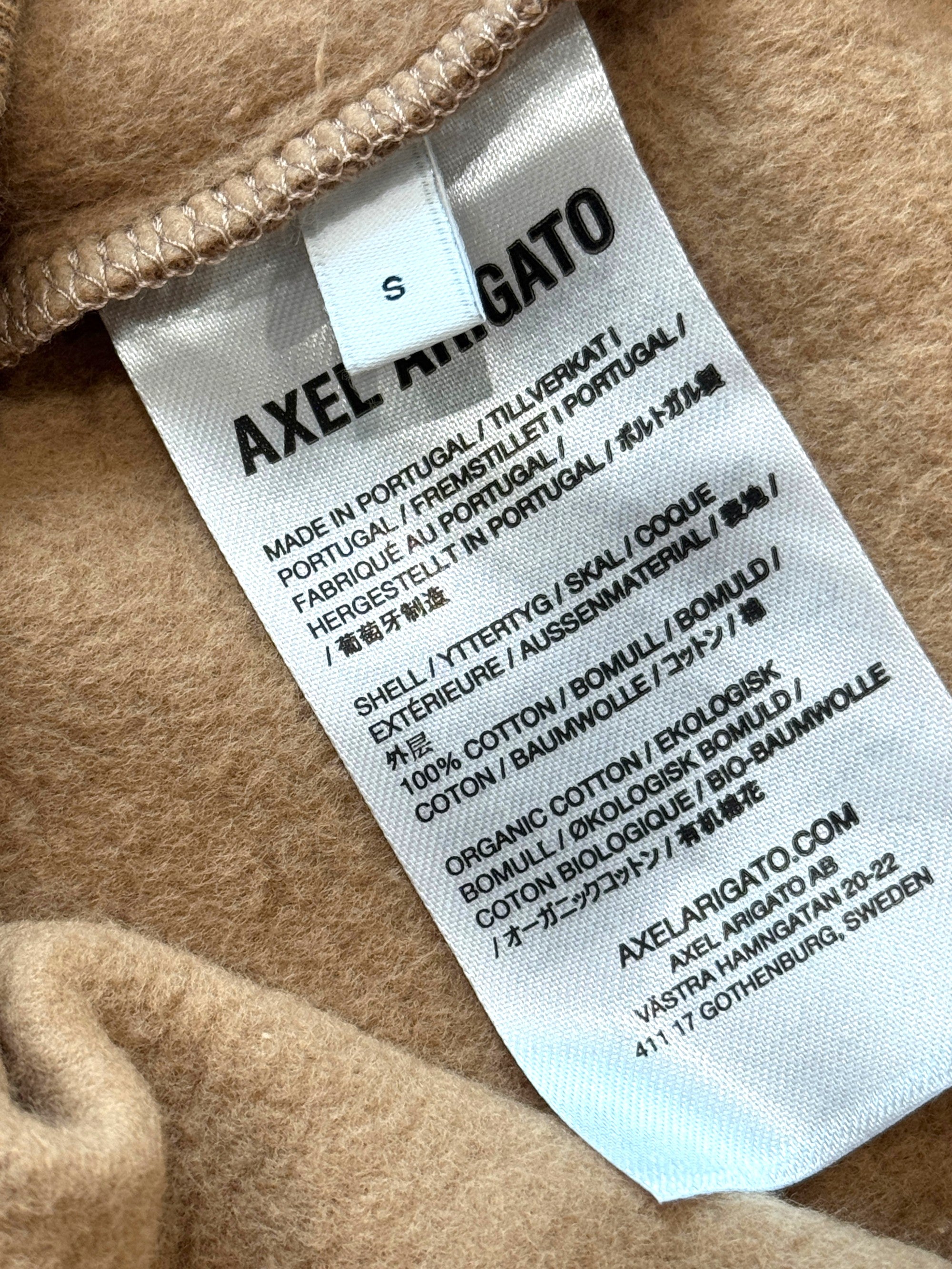 Axel Arigato Cotton Jersey Tag Hoodie Camel Beige Size S