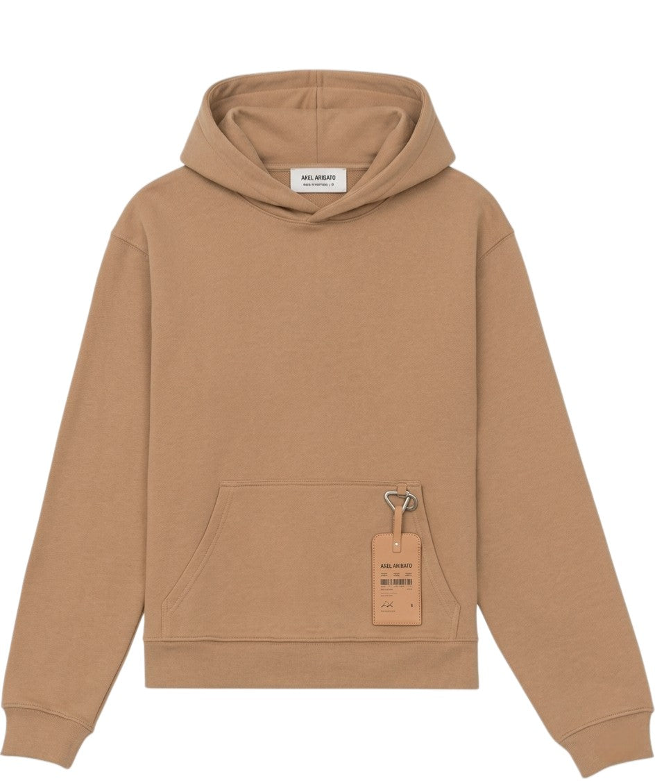 Axel Arigato Cotton Jersey Tag Hoodie Camel Beige Size S