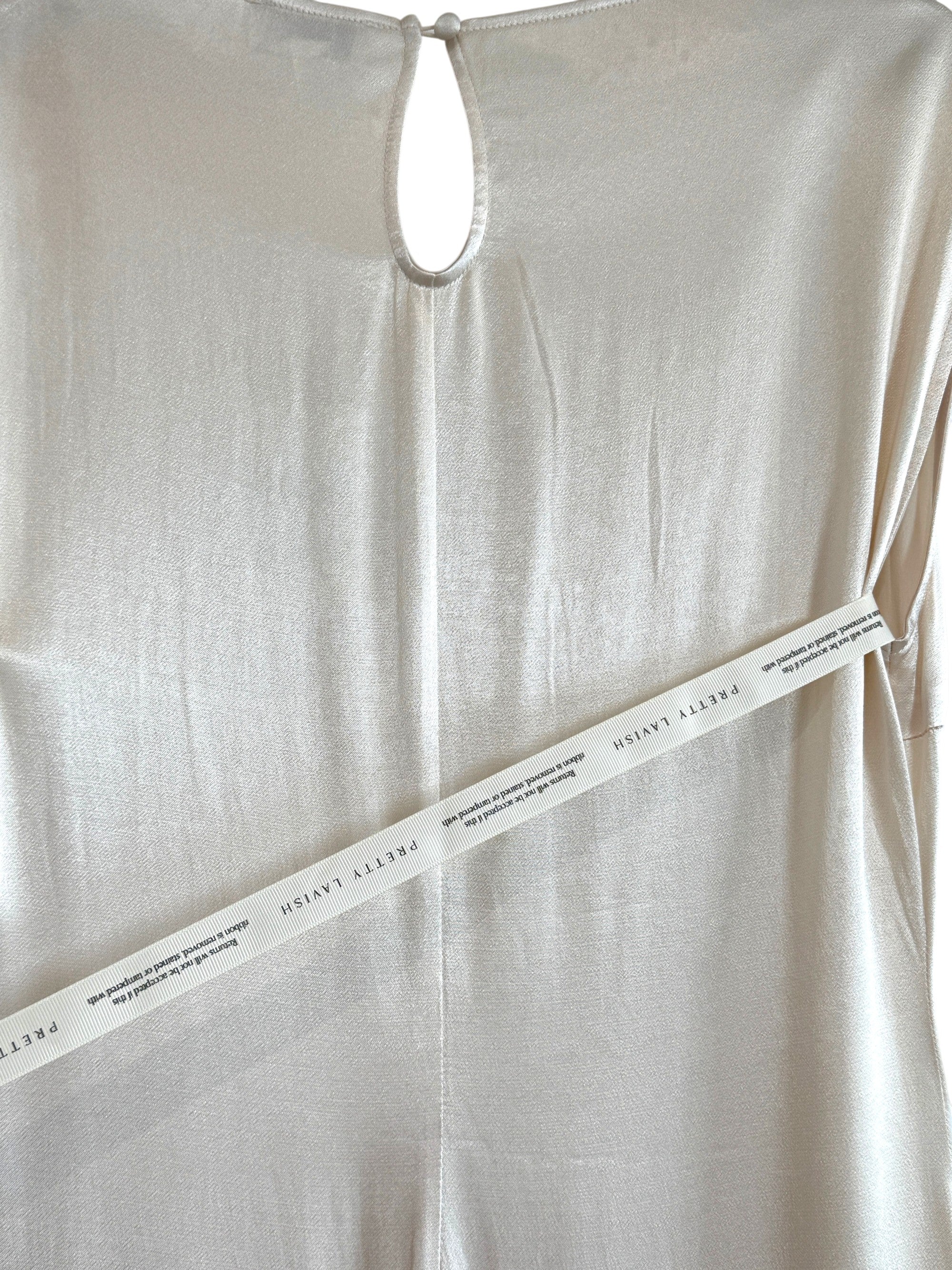 Pretty Lavish Sorelle Fringed Cream Midaxi Dress Size 12 UK