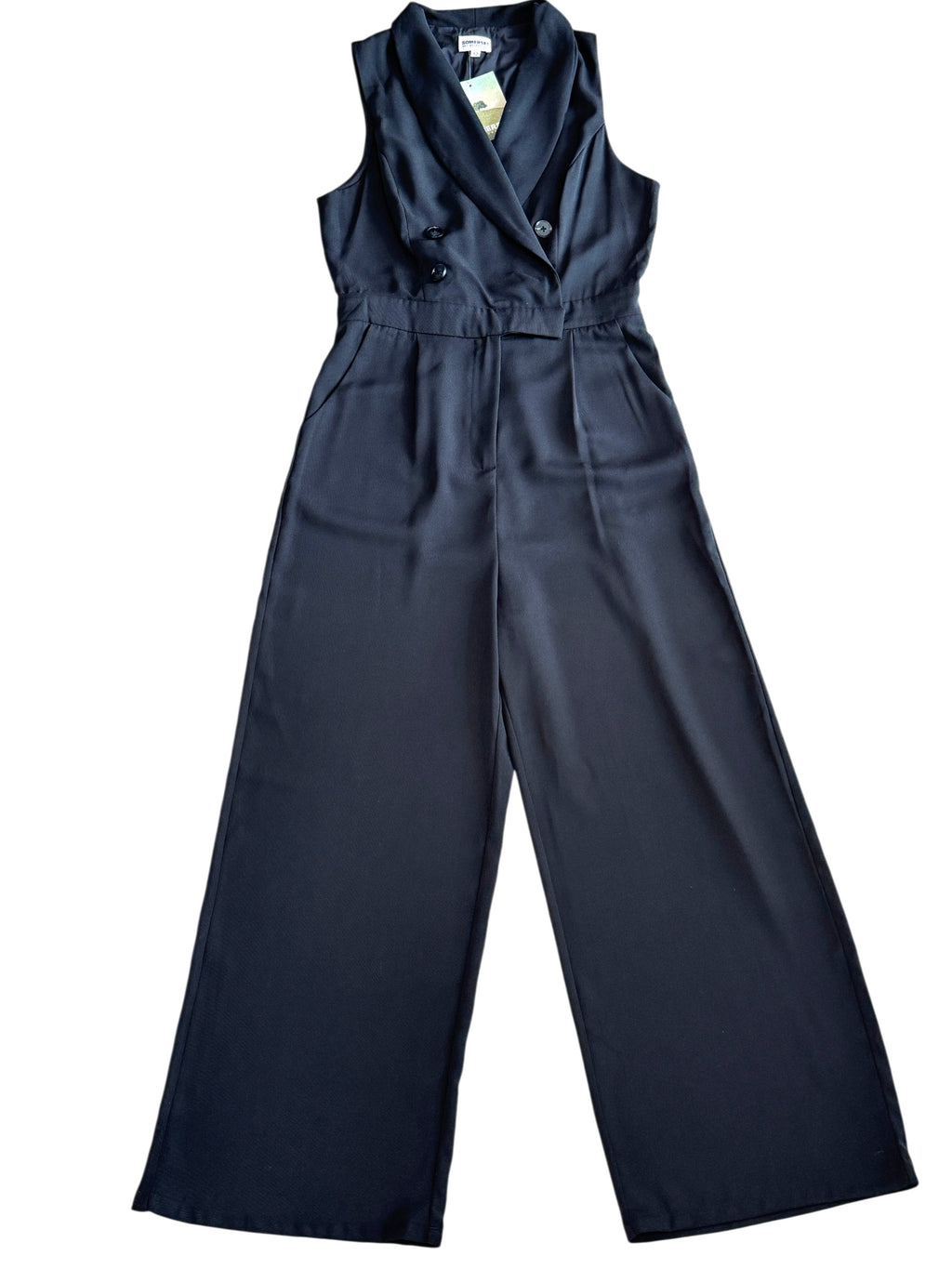 Somerset by Alice Temperley Black Tuxedo Style Jumpsuit Size 12 UK