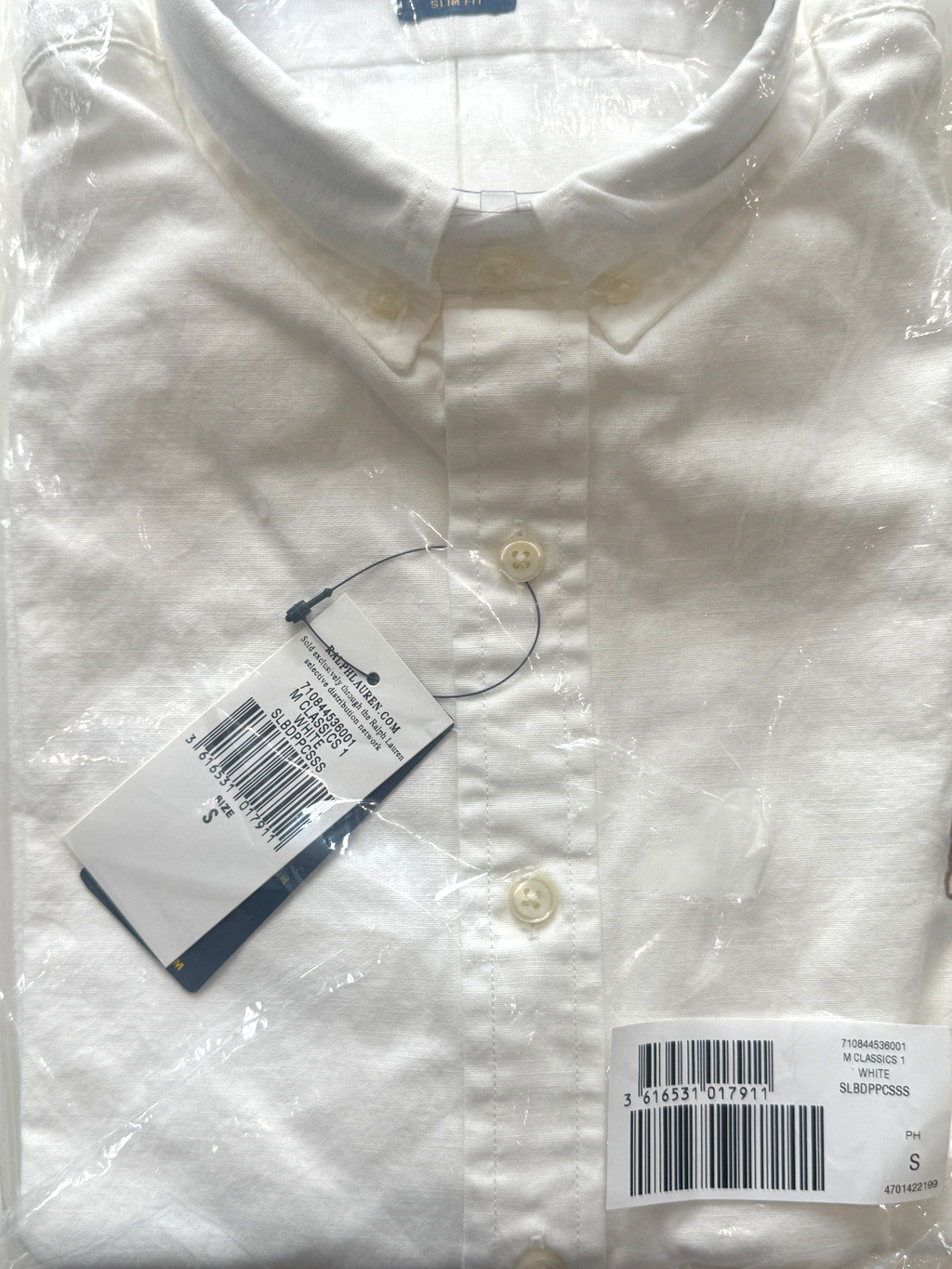 Polo Ralph Lauren Classic White Slim Fit Shirt Size S