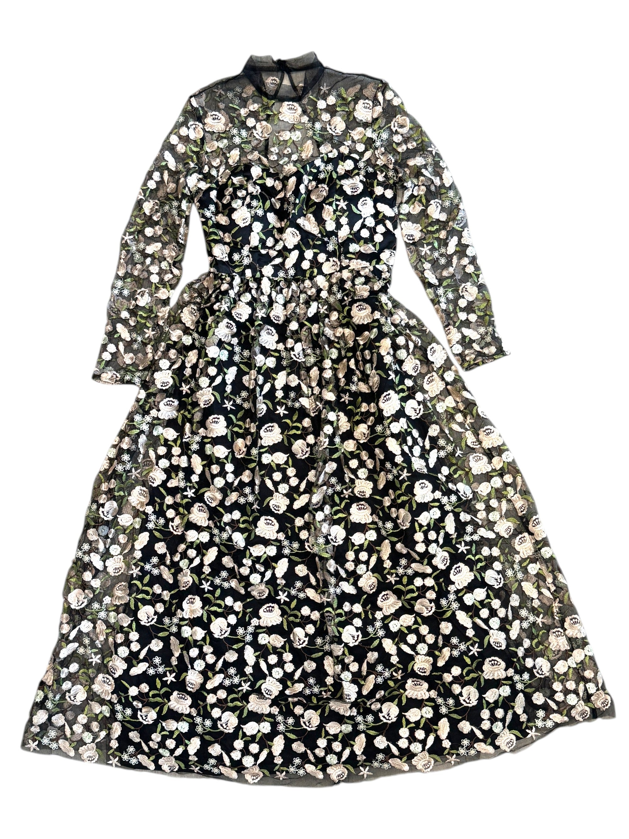 Floral Embroidered Maxi Dress Size 12 UK