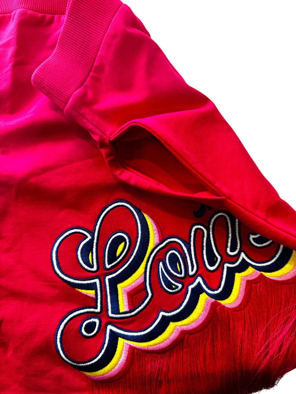 Love Moschino Fringed Logo Jersey Mini Skirt Size 12UK
