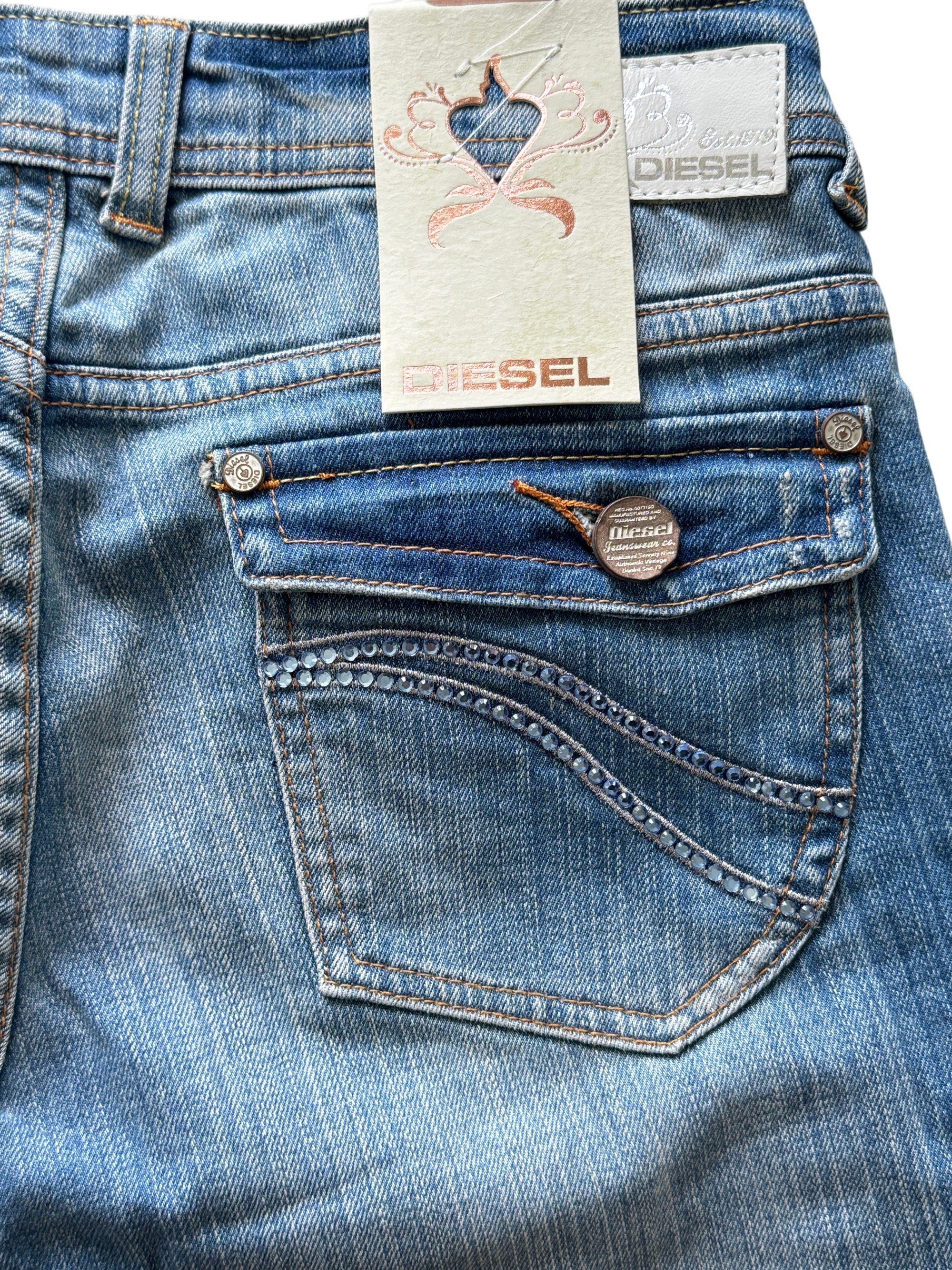 Diesel Light Blue Low Rise Bootcut Denim Jeans Size 30W