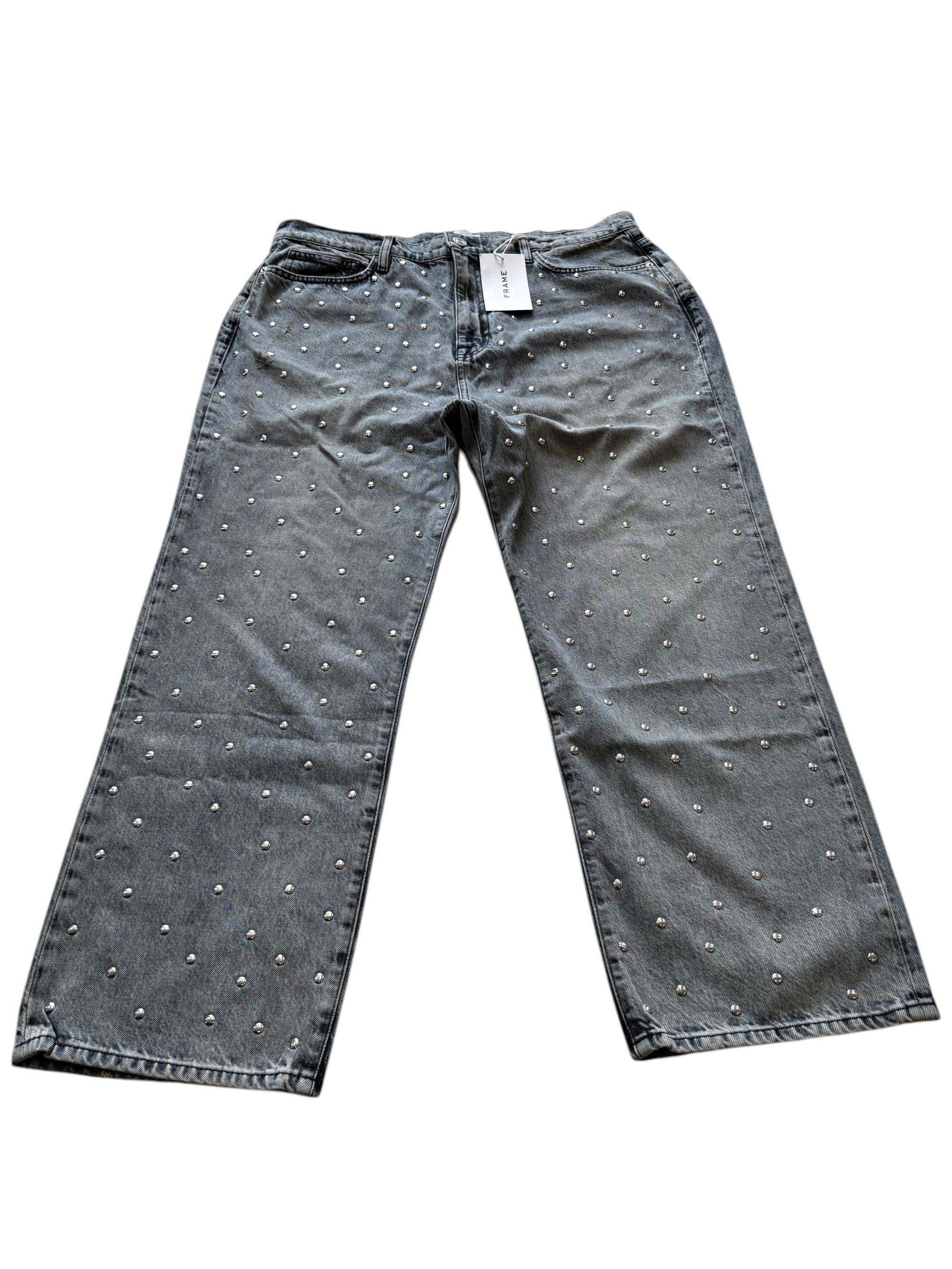 Frame Le Jane Crop Stud Jeans Size 32W