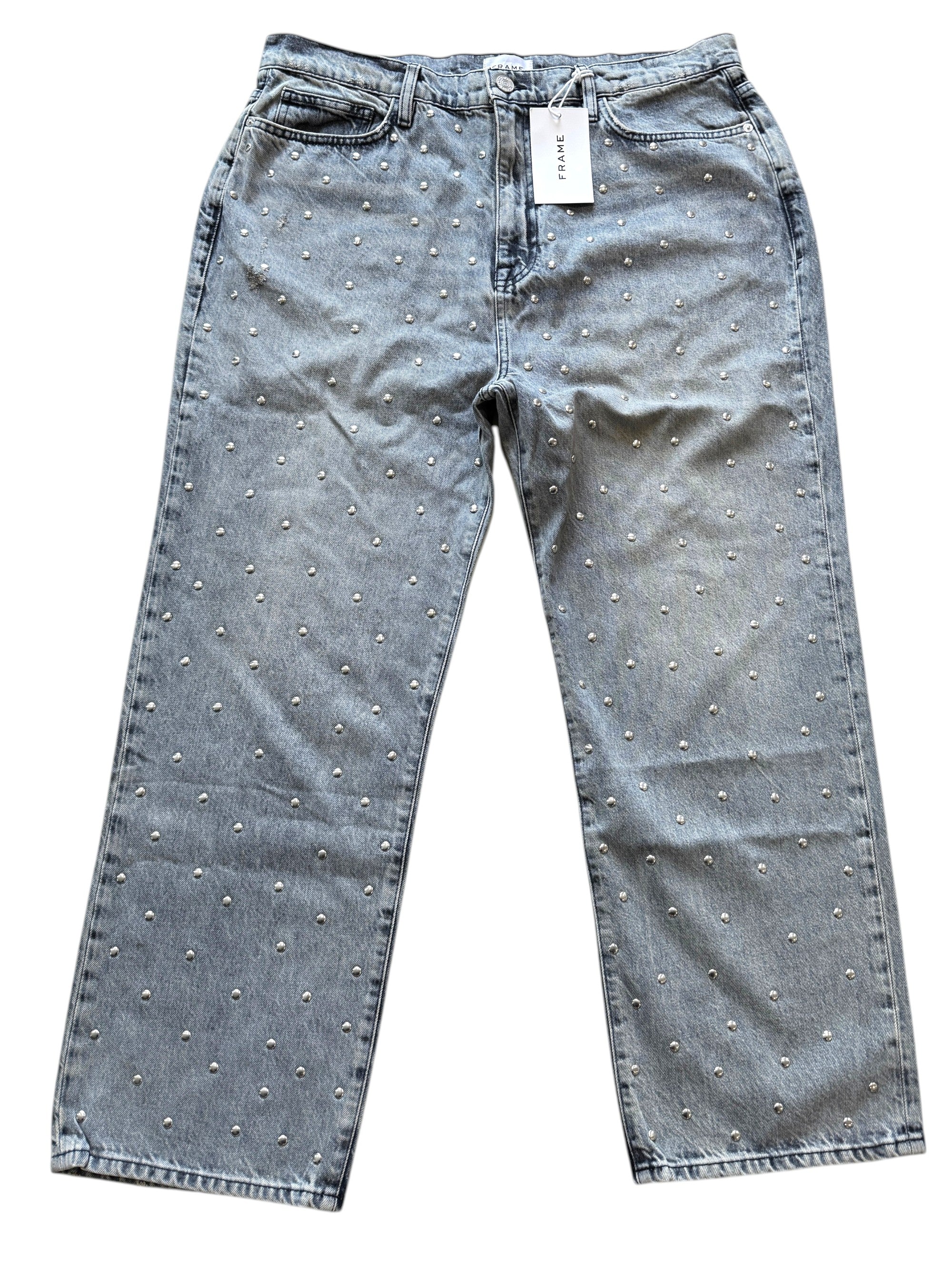 Frame Le Jane Crop Stud Jeans Size 32W