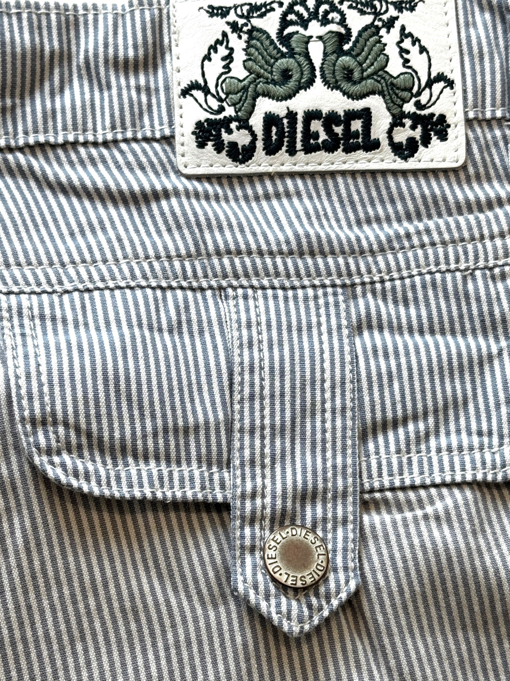 Diesel Light Blue Pinstripe Wide leg Trousers Size 32W