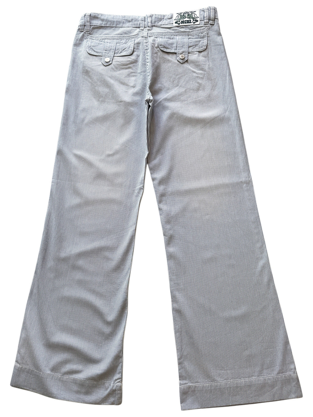 Diesel Light Blue Pinstripe Wide leg Trousers Size 32W