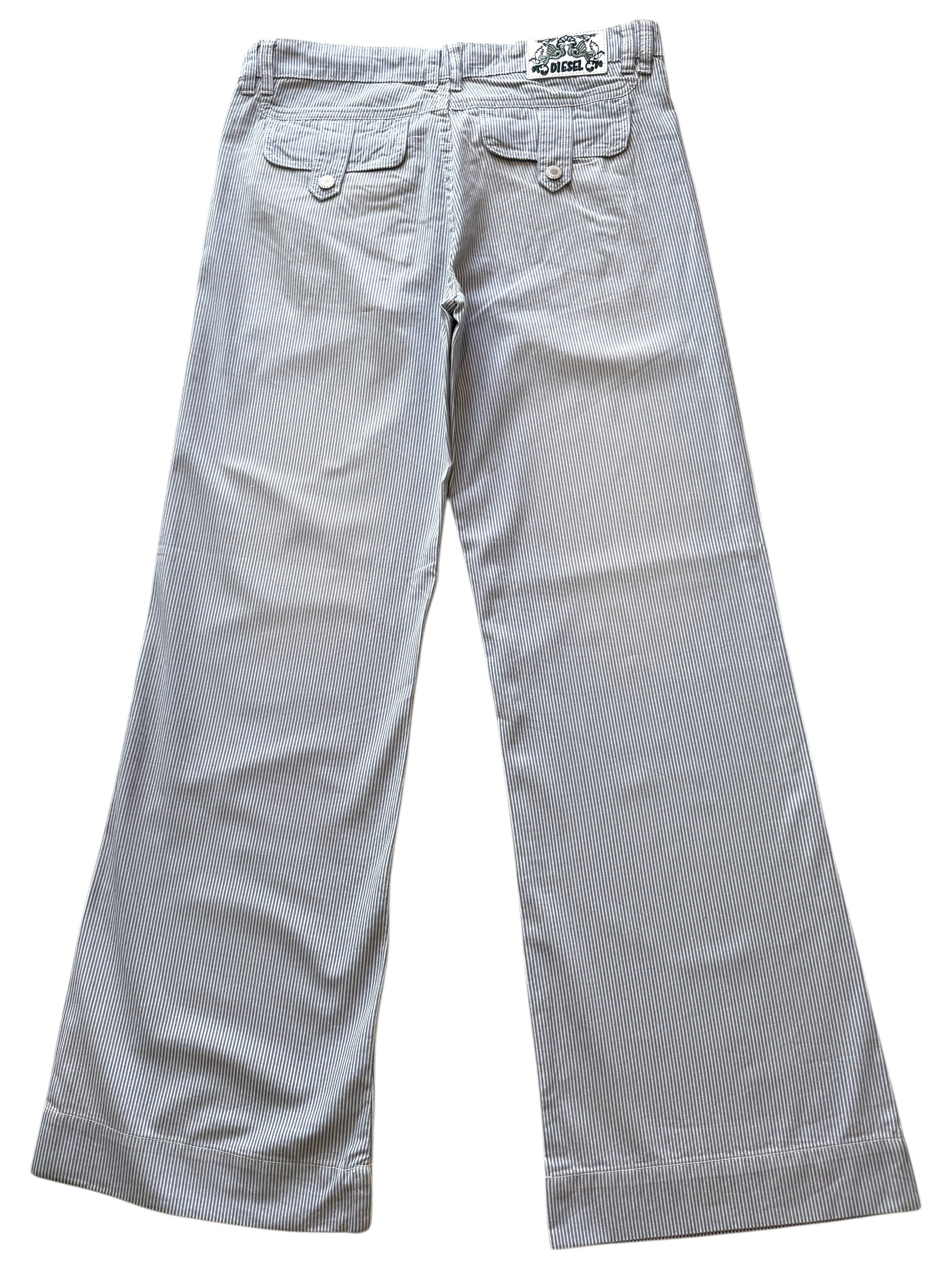 Diesel Light Blue Pinstripe Wide leg Trousers Size 32W
