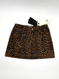 Damson Madder Lily Leopard Print Denim Mini Skirt Size 6 UK