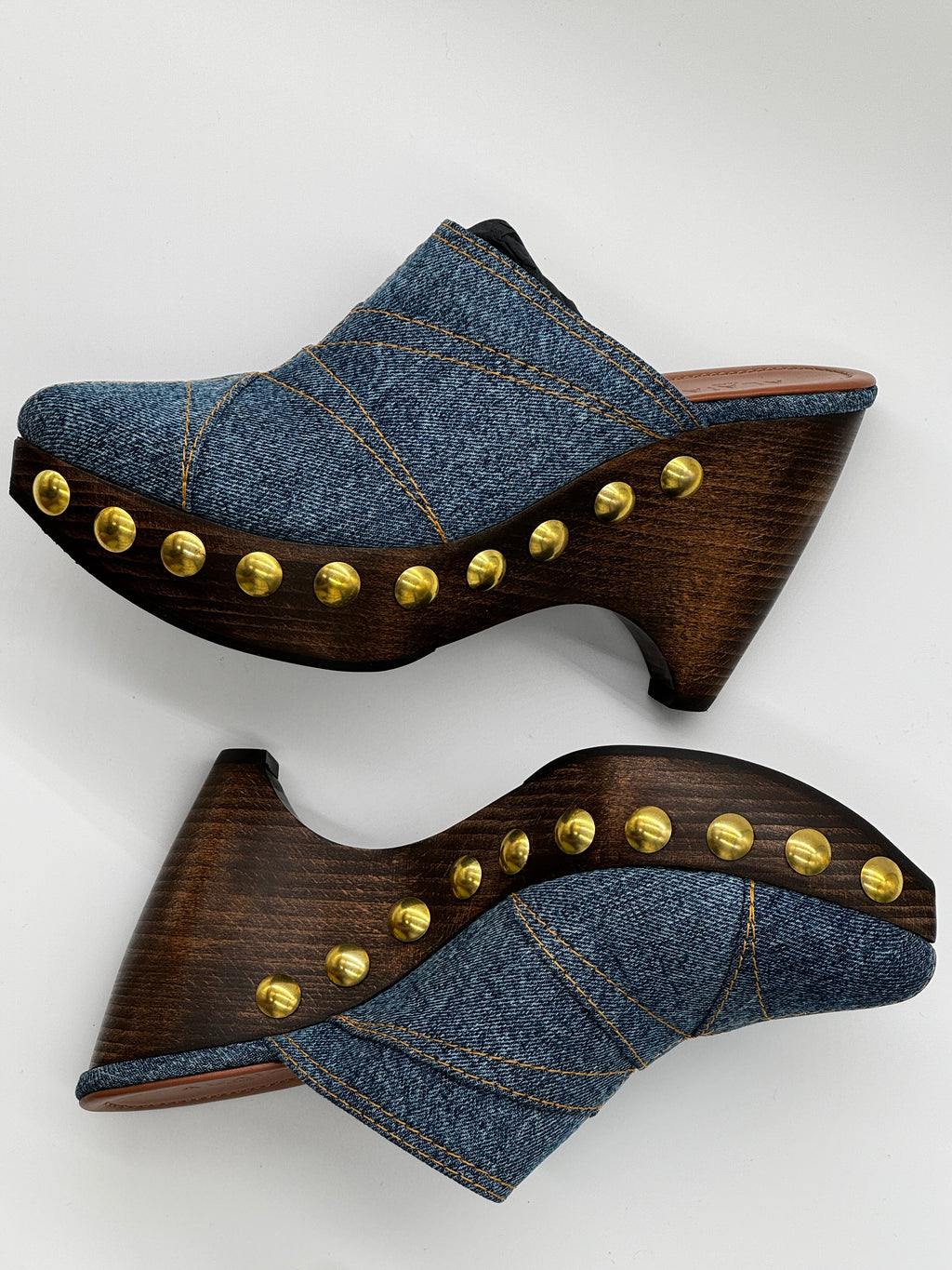 Alaïa Le Sabot Bleu Jeans Mules Size 7 UK