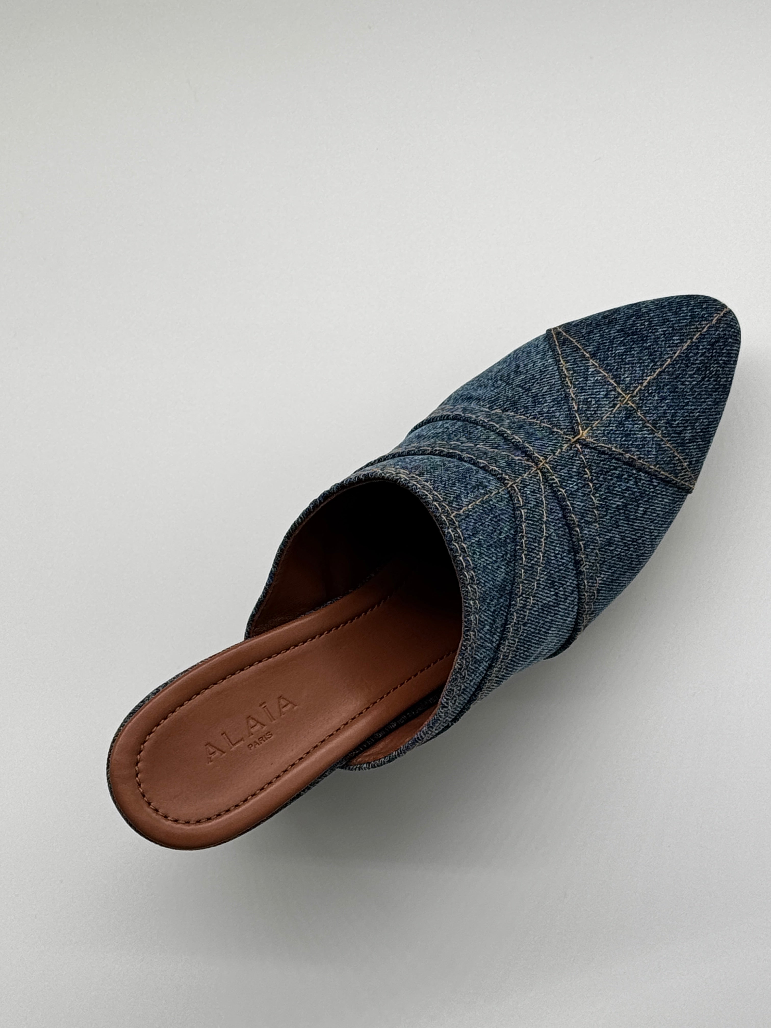 Alaïa Le Sabot Bleu Jeans Mules Size 7 UK