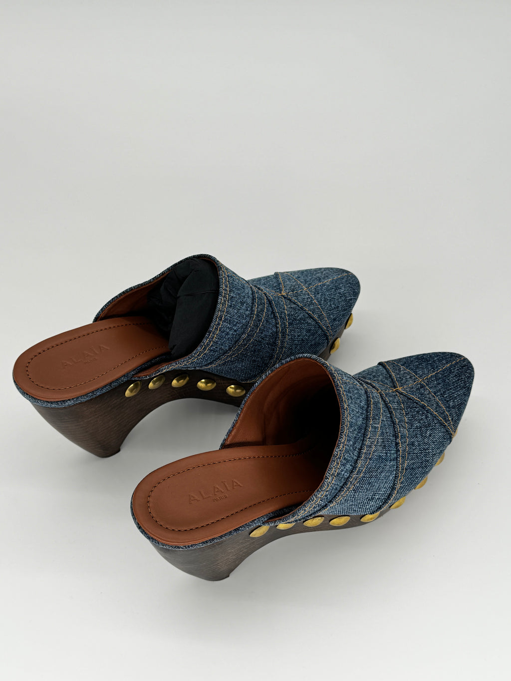 Alaïa Le Sabot Bleu Jeans Mules Size 7 UK