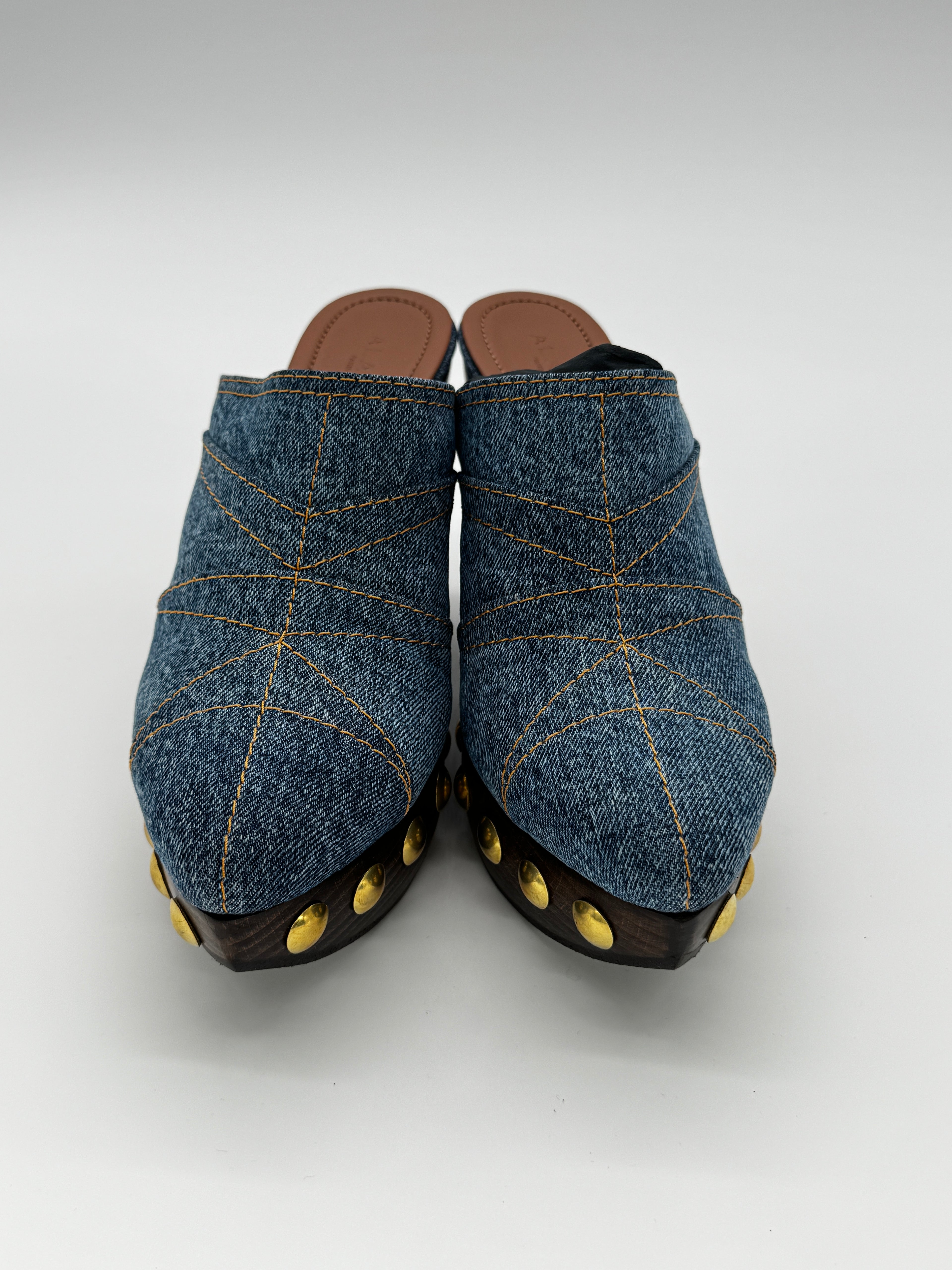 Alaïa Le Sabot Bleu Jeans Mules Size 7 UK