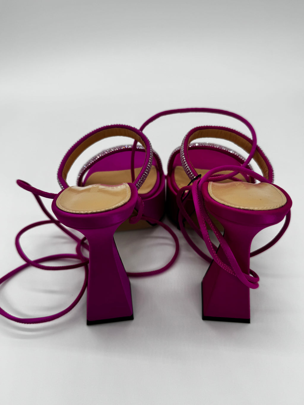 Mach & Mach Devon Crystal Embellished Satin Platforms Size 5 UK