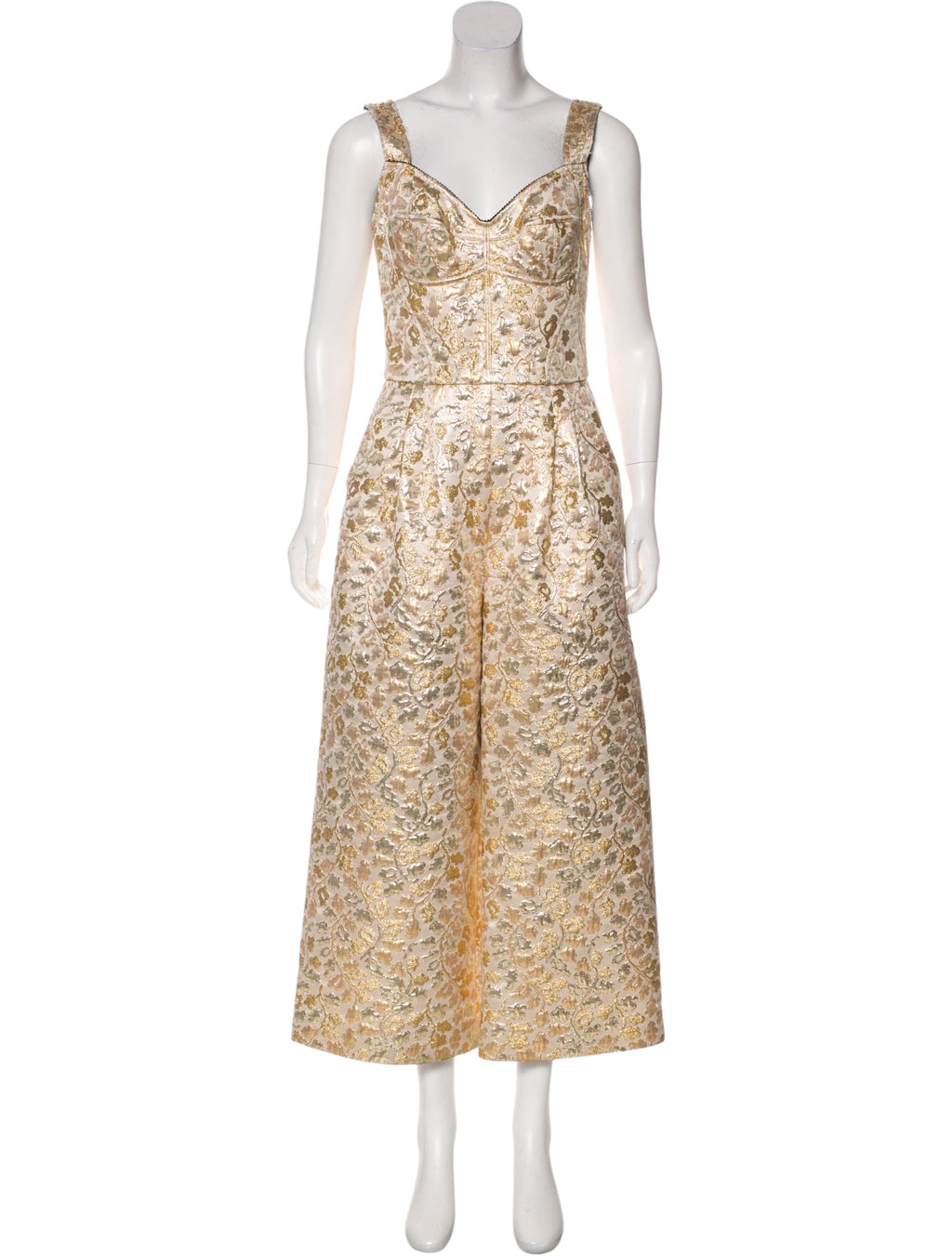 Dolce & Gabanna Metallic Brocade Jumpsuit Size 4 UK