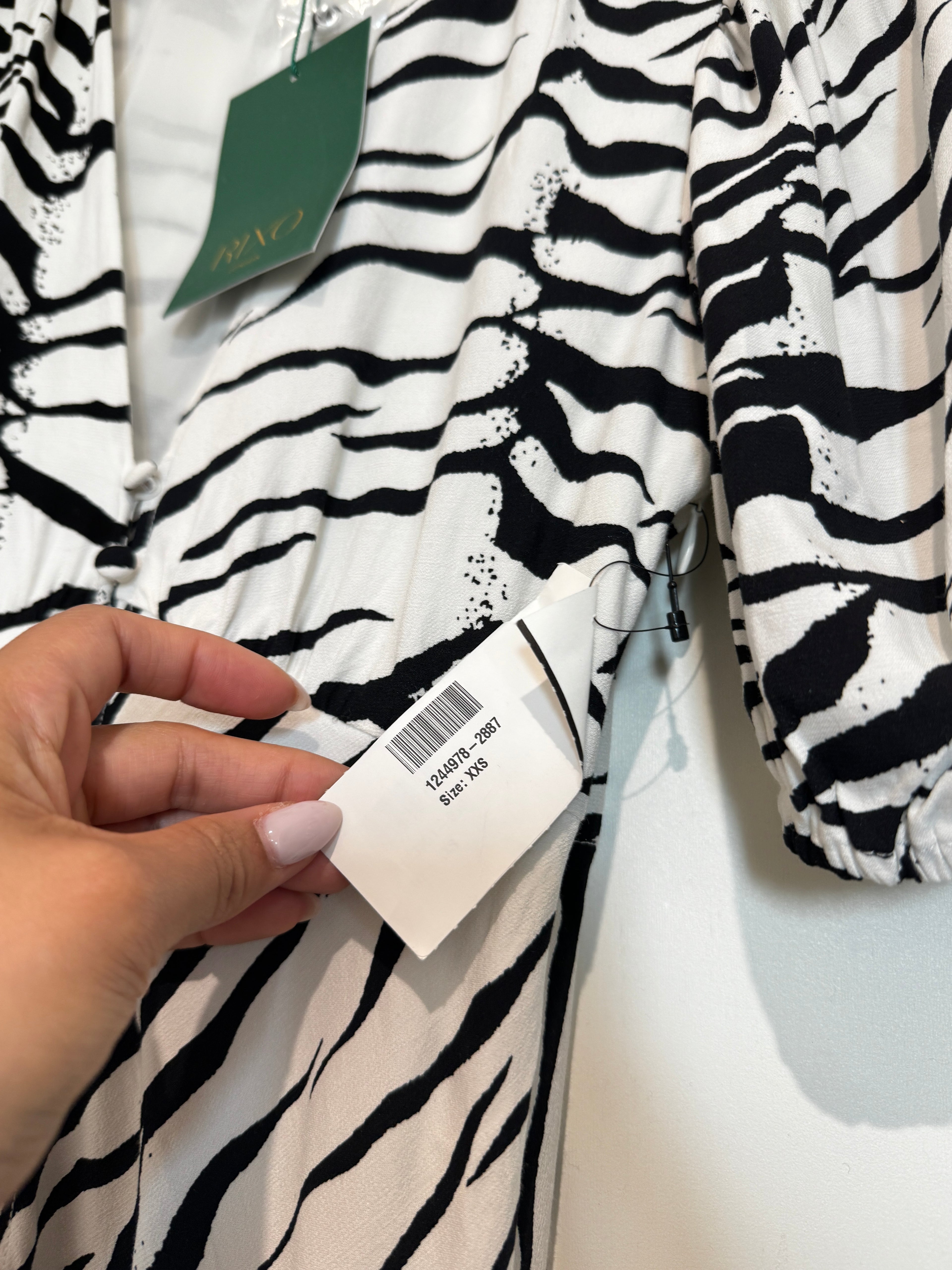 Rixo Zanita Zebra Print Mini Dress Size XXS