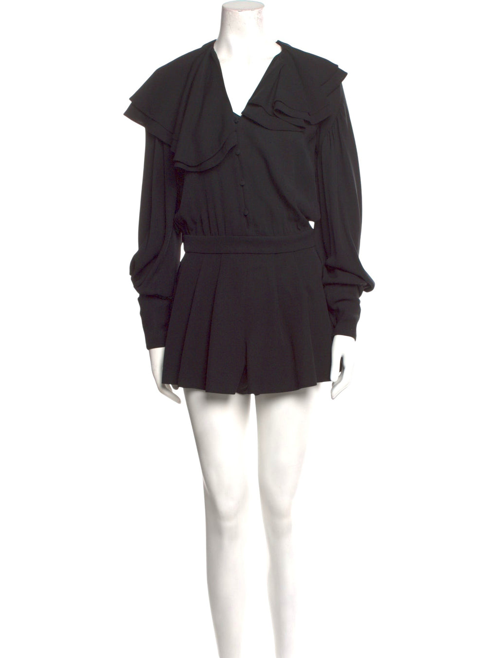 Saint Laurent Silk V-Neck Playsuit Size 6UK