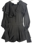 Saint Laurent Silk V-Neck Playsuit Size 6UK