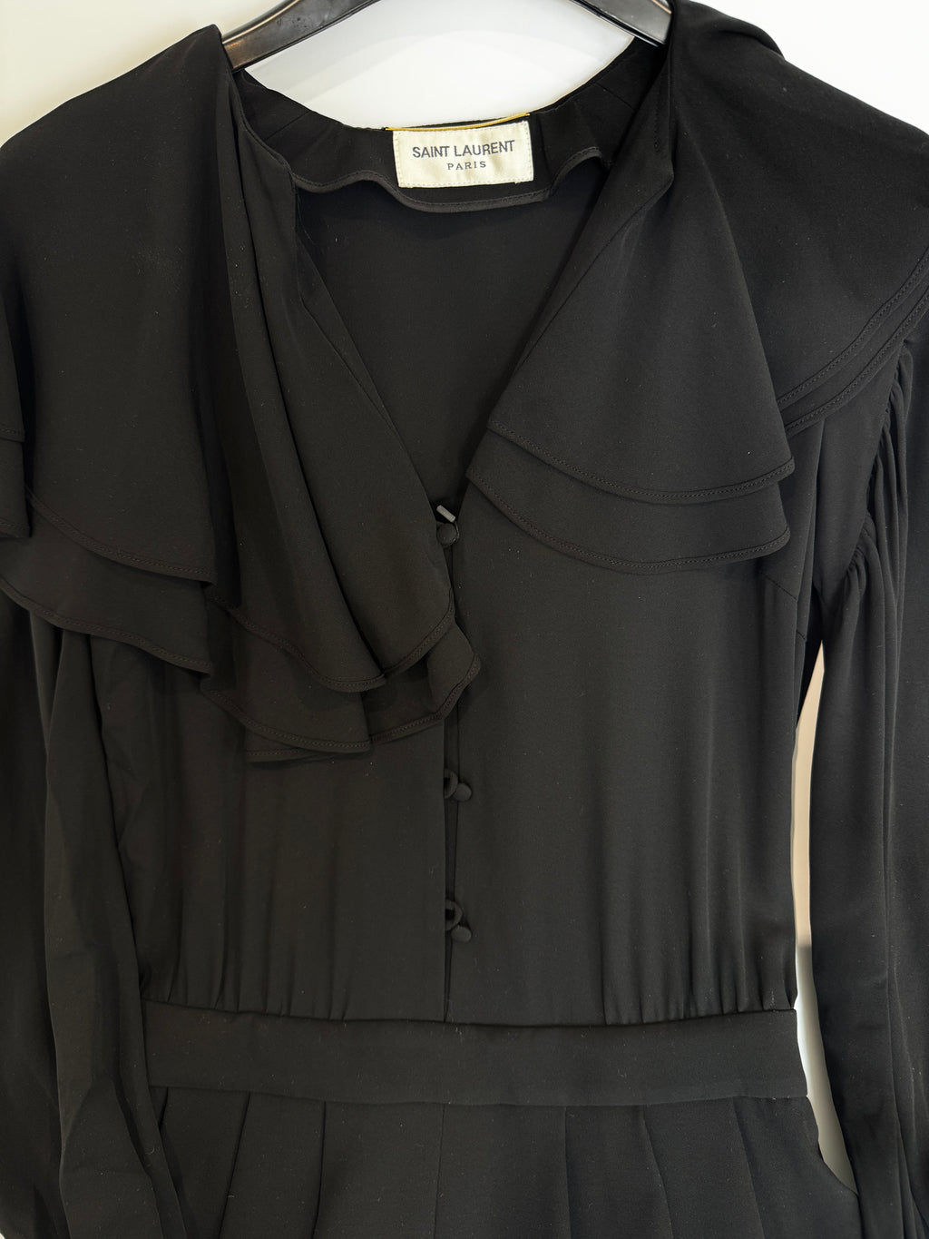 Saint Laurent Silk V-Neck Playsuit Size 6UK
