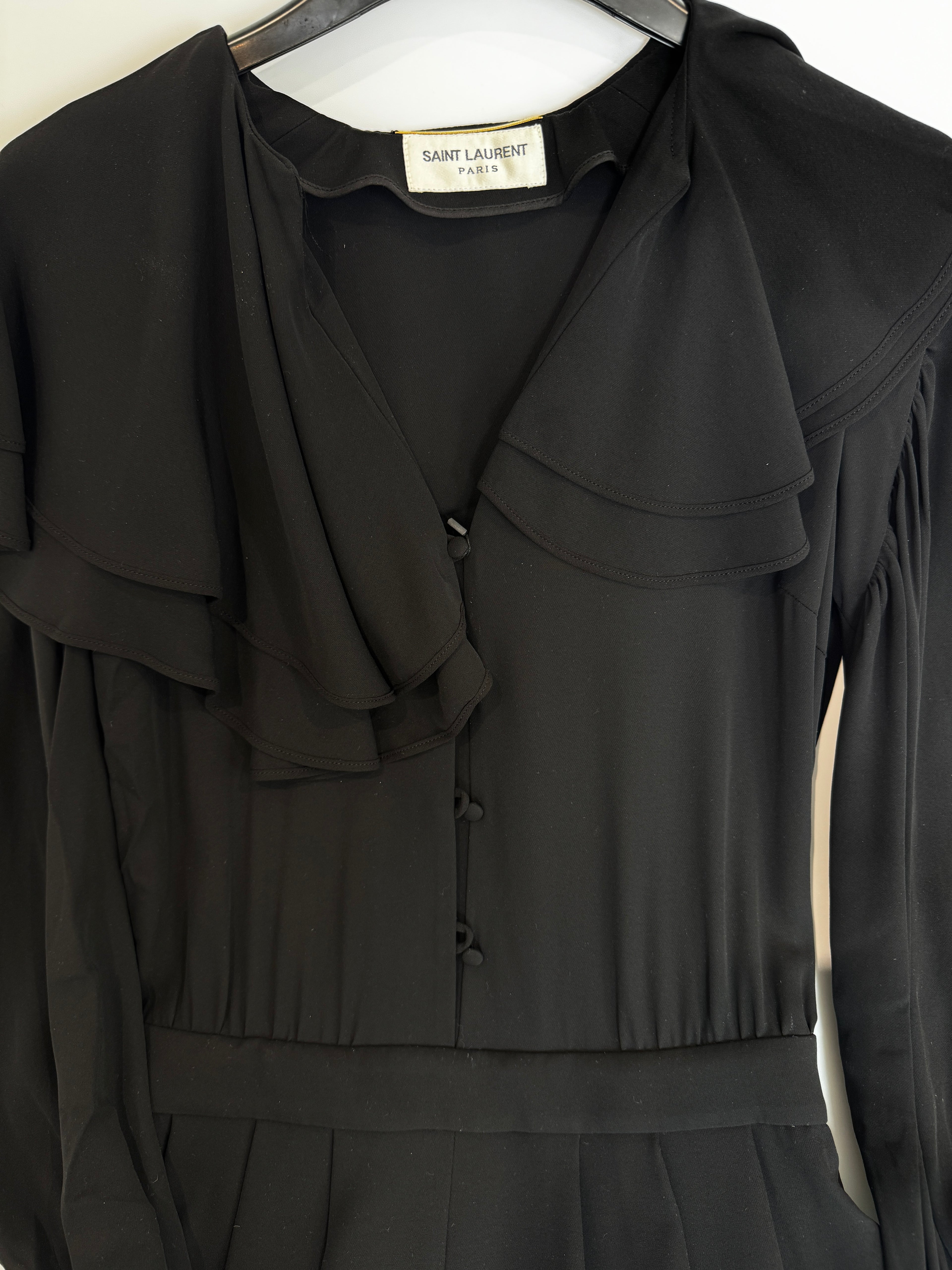 Saint Laurent Silk V-Neck Playsuit Size 6UK