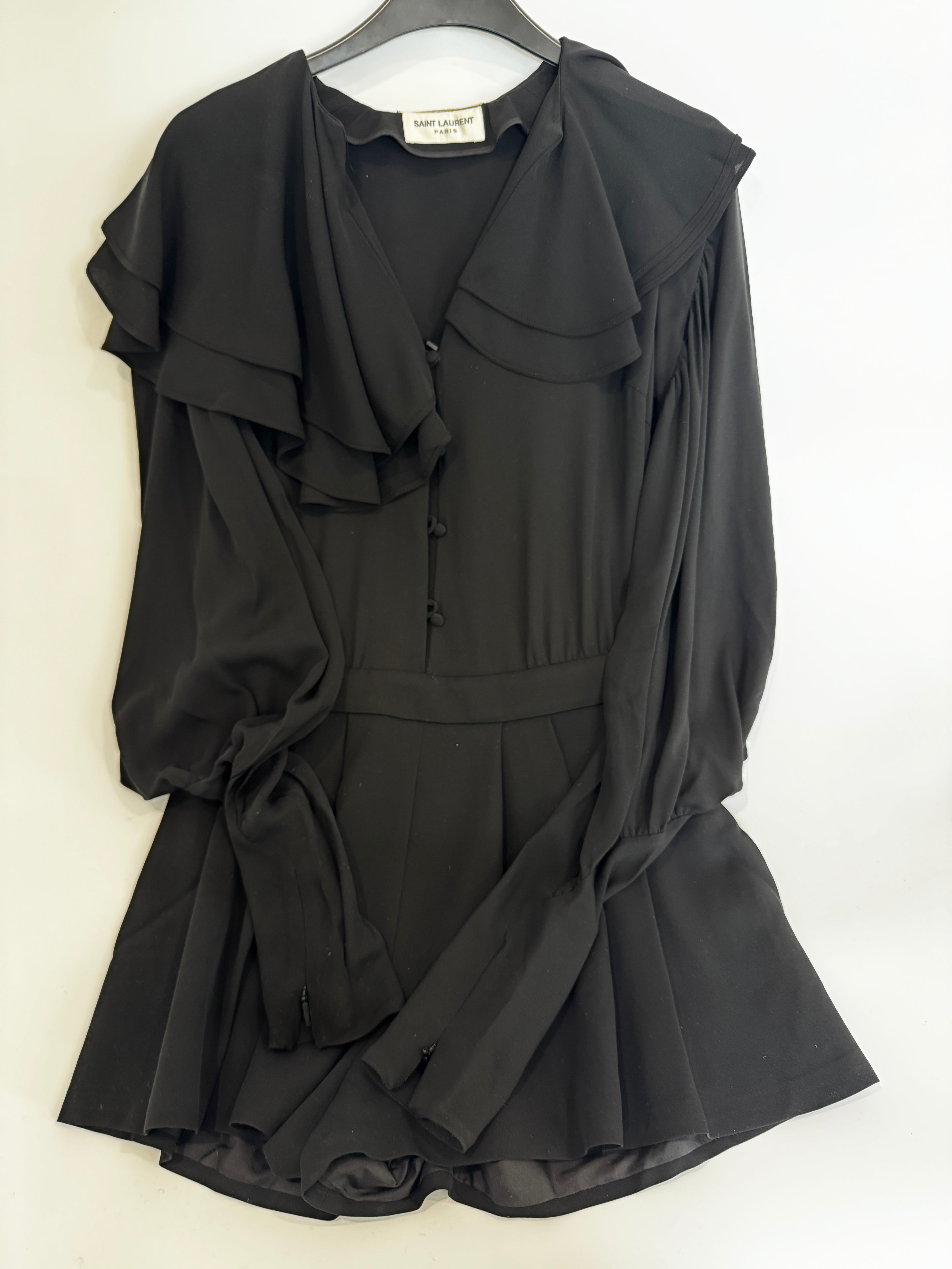 Saint Laurent Silk V-Neck Playsuit Size 6UK