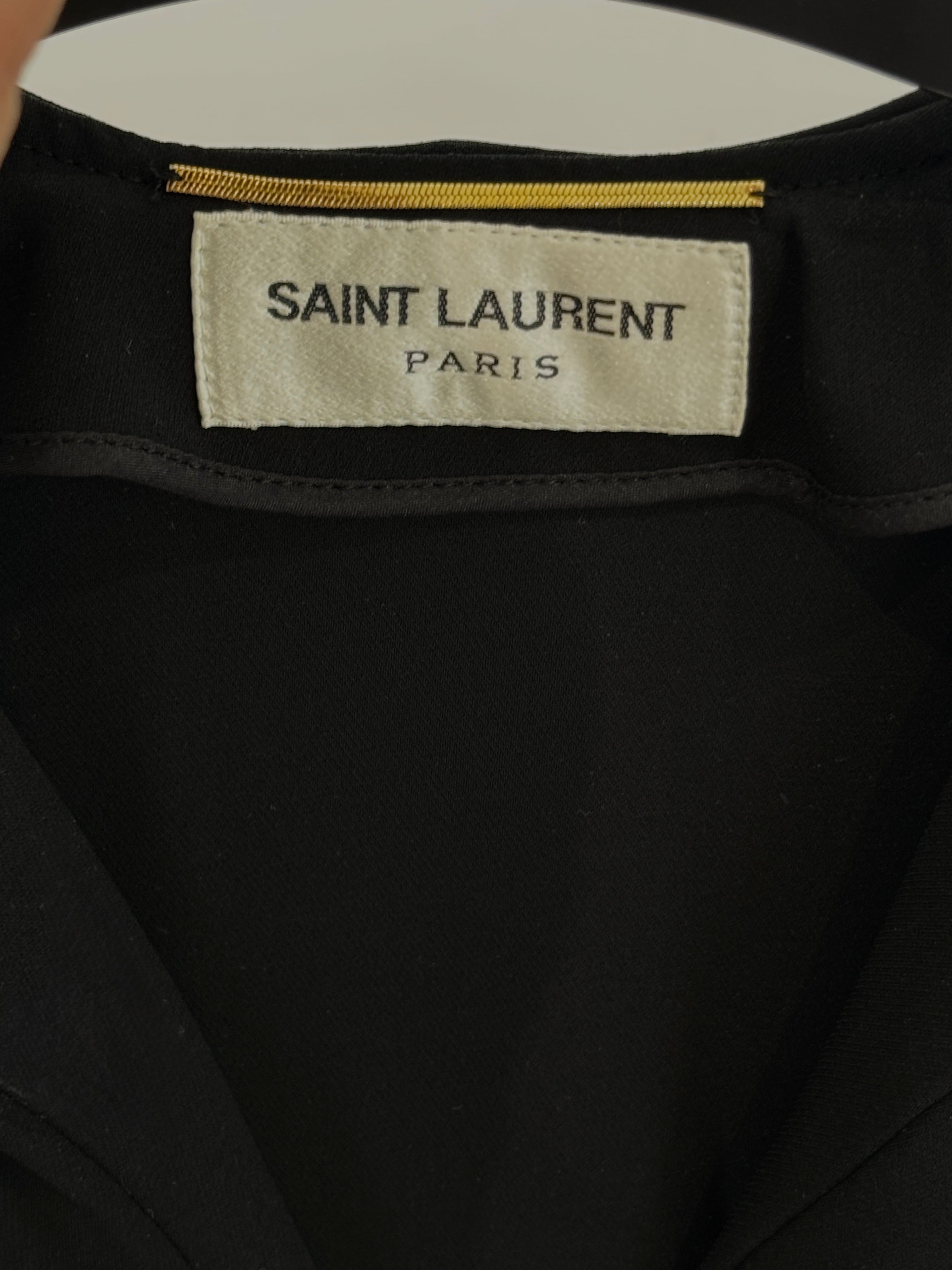 Saint Laurent Silk V-Neck Playsuit Size 6UK