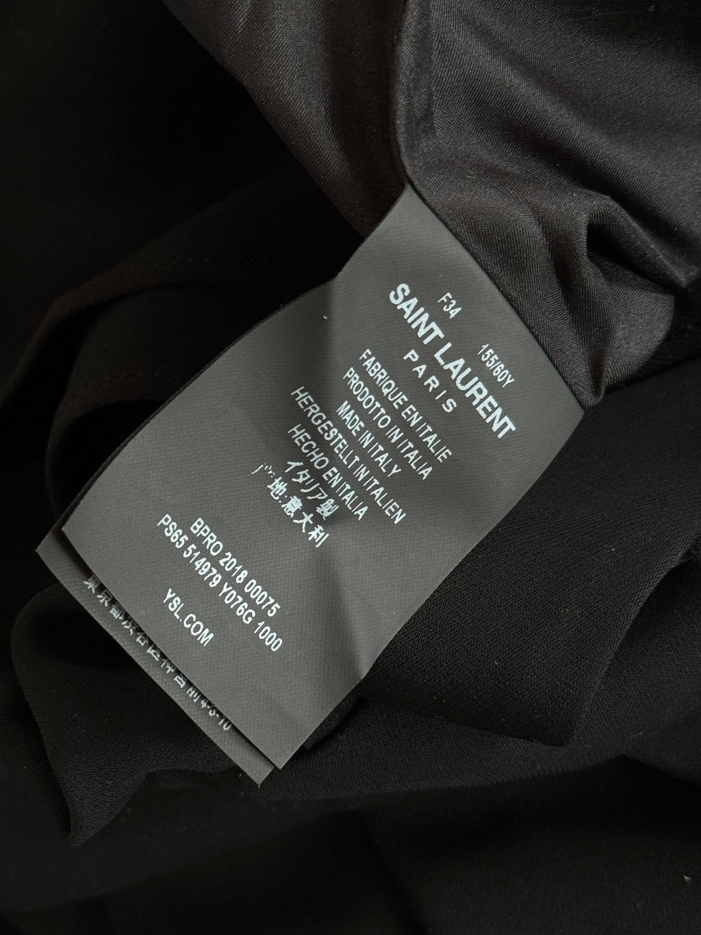Saint Laurent Silk V-Neck Playsuit Size 6UK