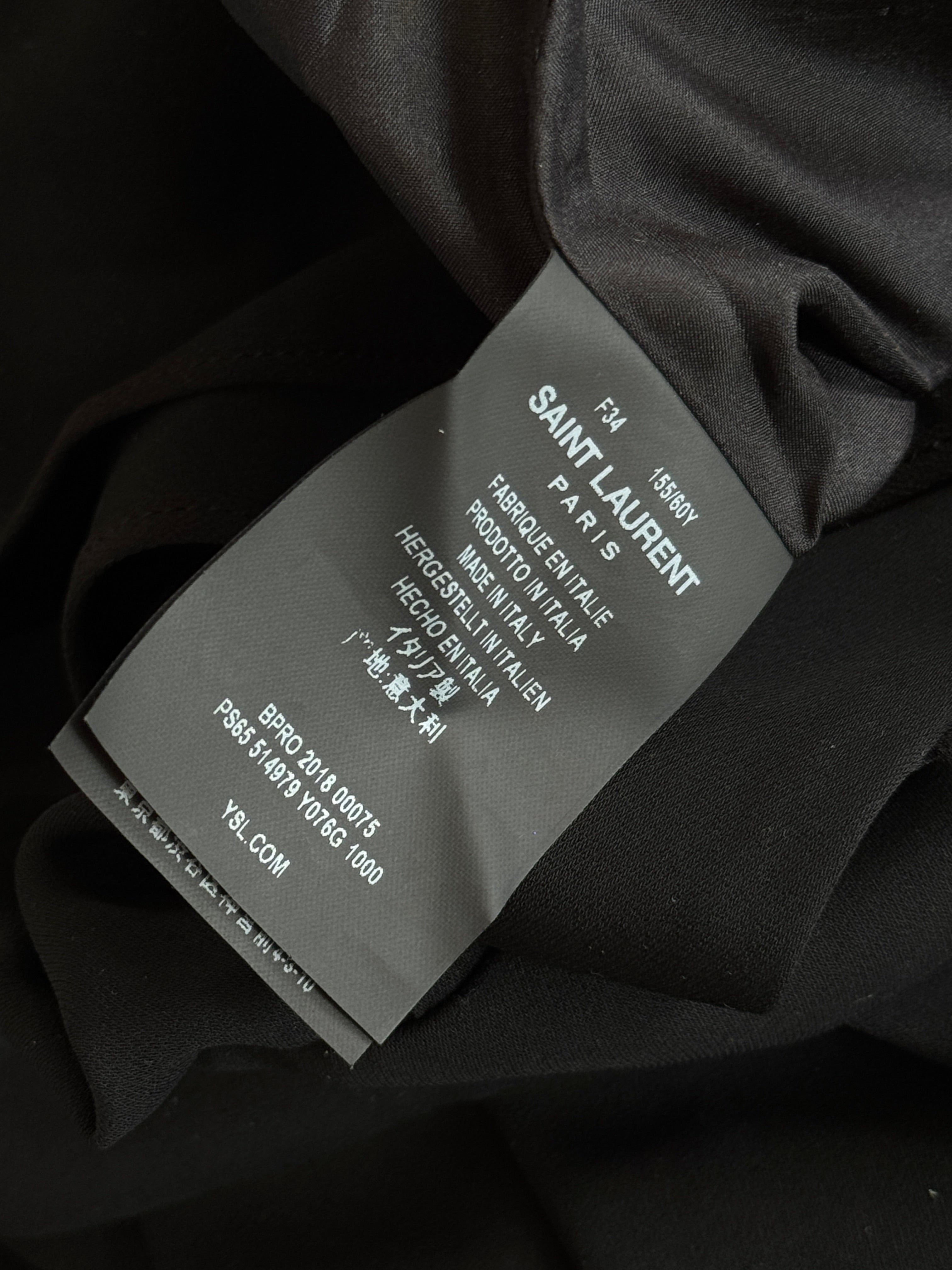 Saint Laurent Silk V-Neck Playsuit Size 6UK