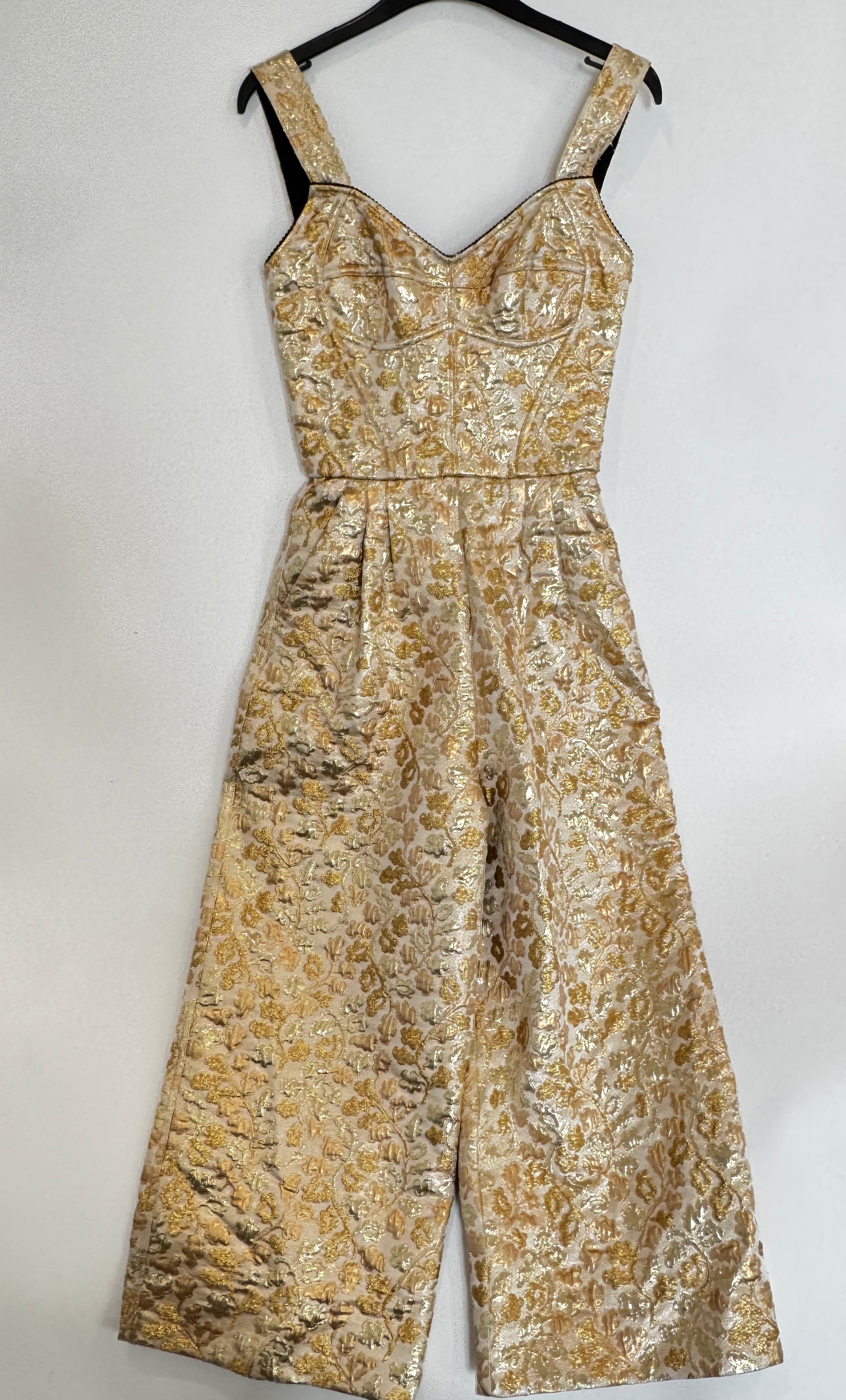 Dolce & Gabanna Metallic Brocade Jumpsuit Size 4 UK