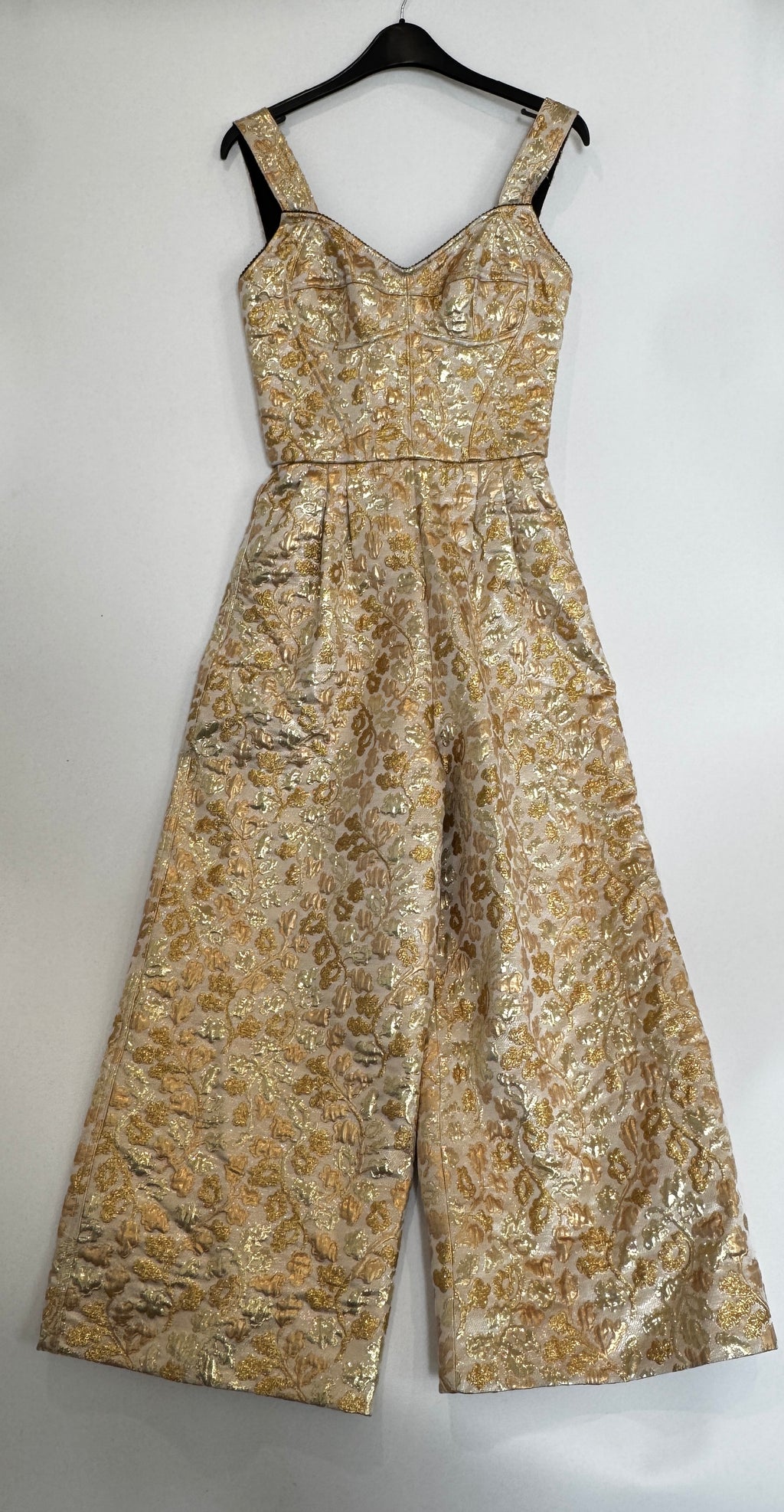 Dolce & Gabanna Metallic Brocade Jumpsuit Size 4 UK