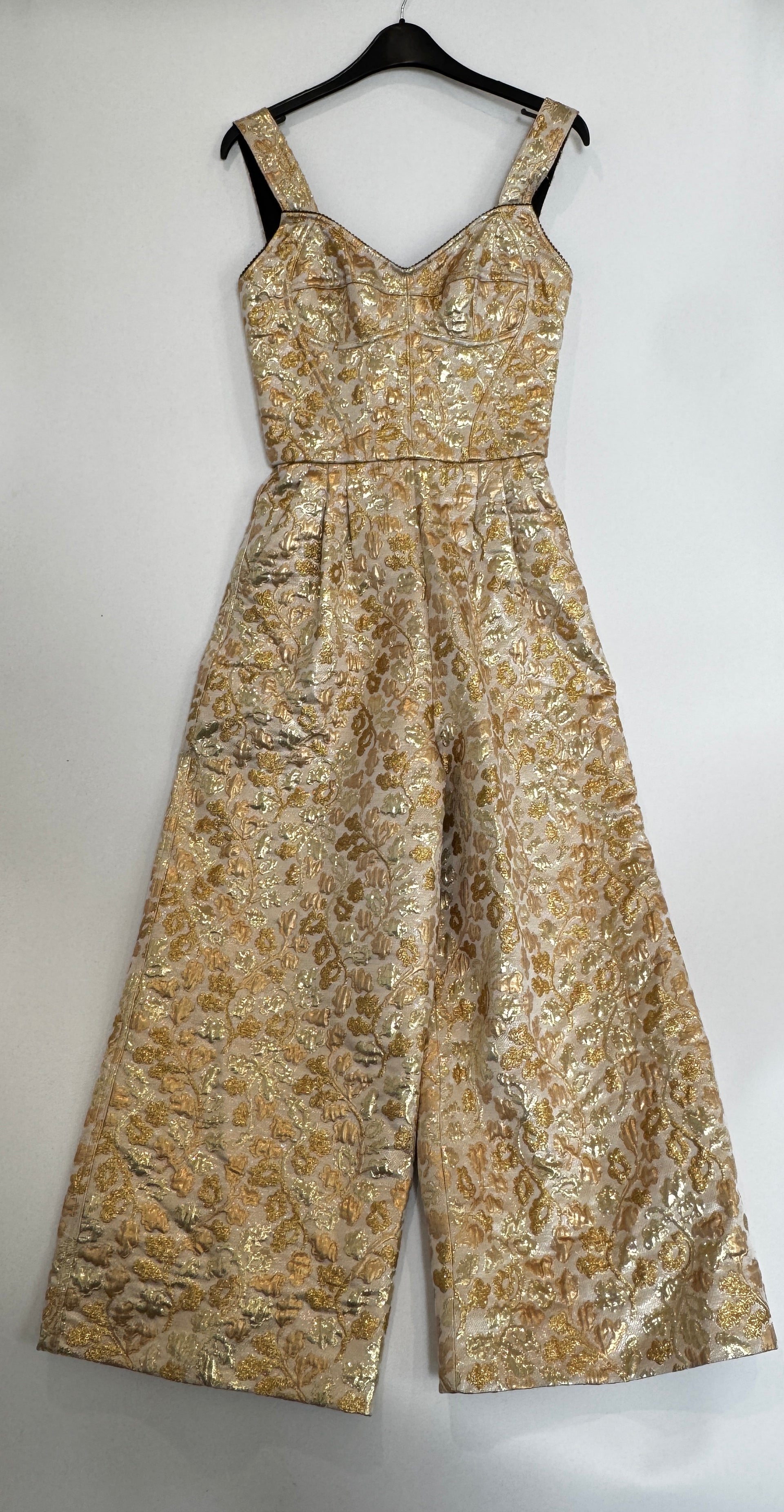 Dolce & Gabanna Metallic Brocade Jumpsuit Size 4 UK