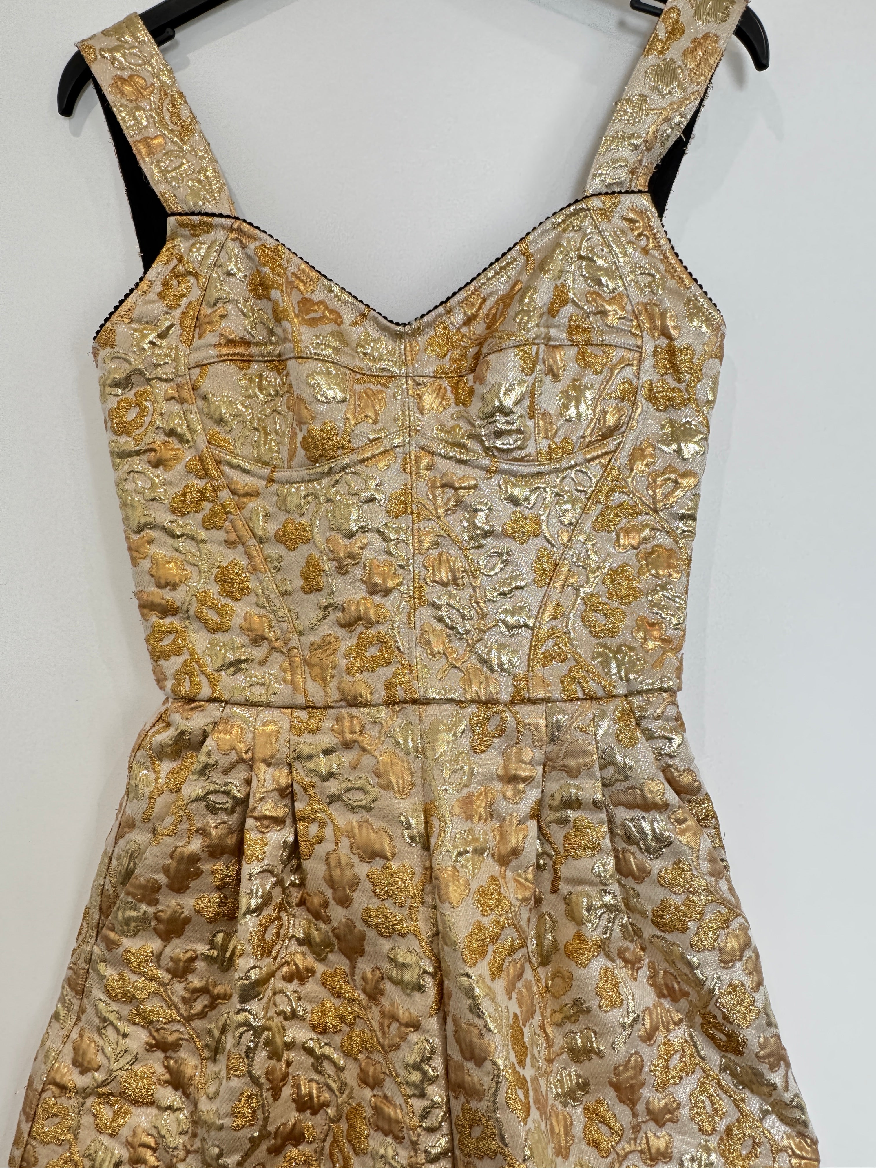 Dolce & Gabanna Metallic Brocade Jumpsuit Size 4 UK