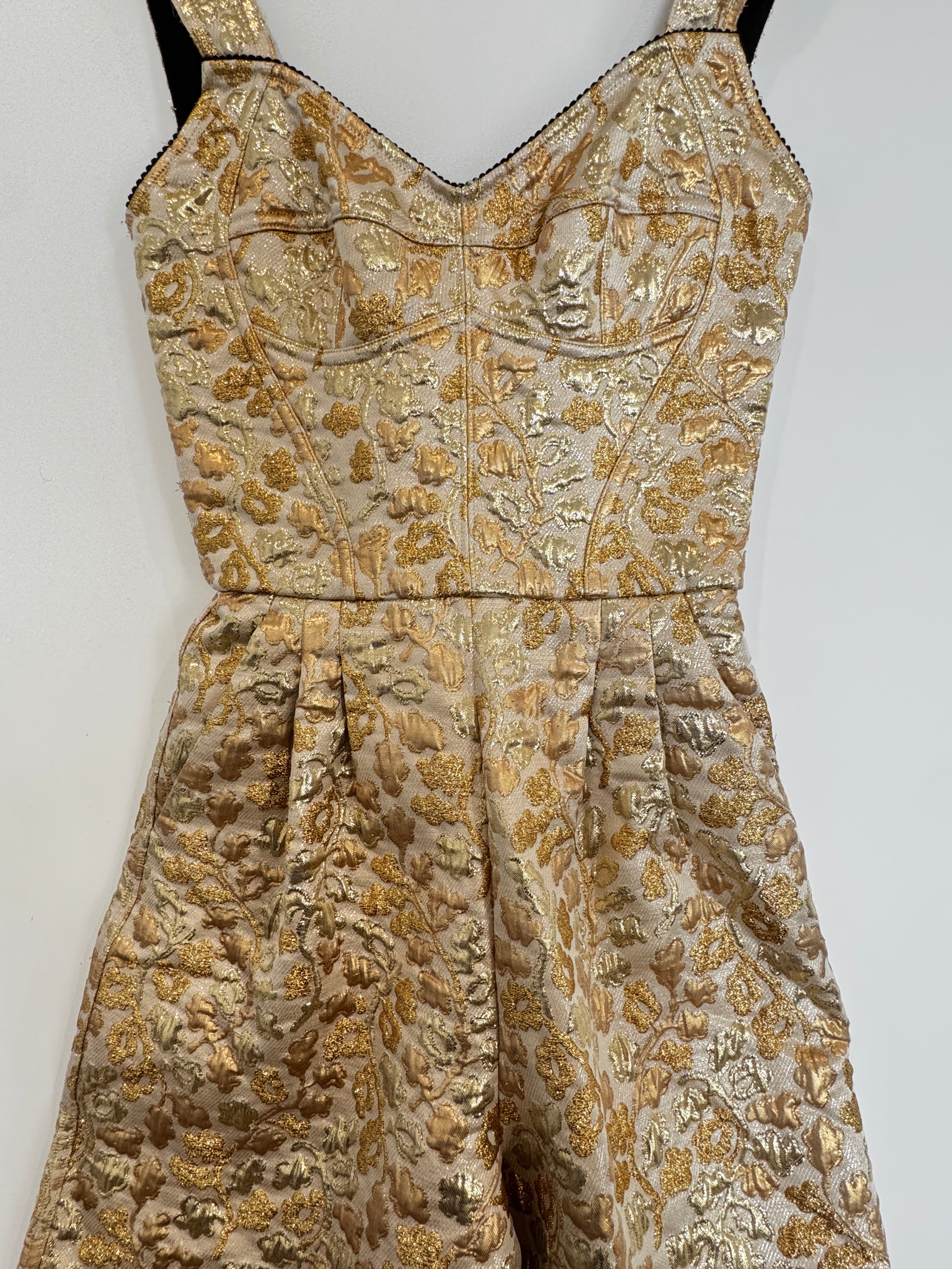Dolce & Gabanna Metallic Brocade Jumpsuit Size 4 UK